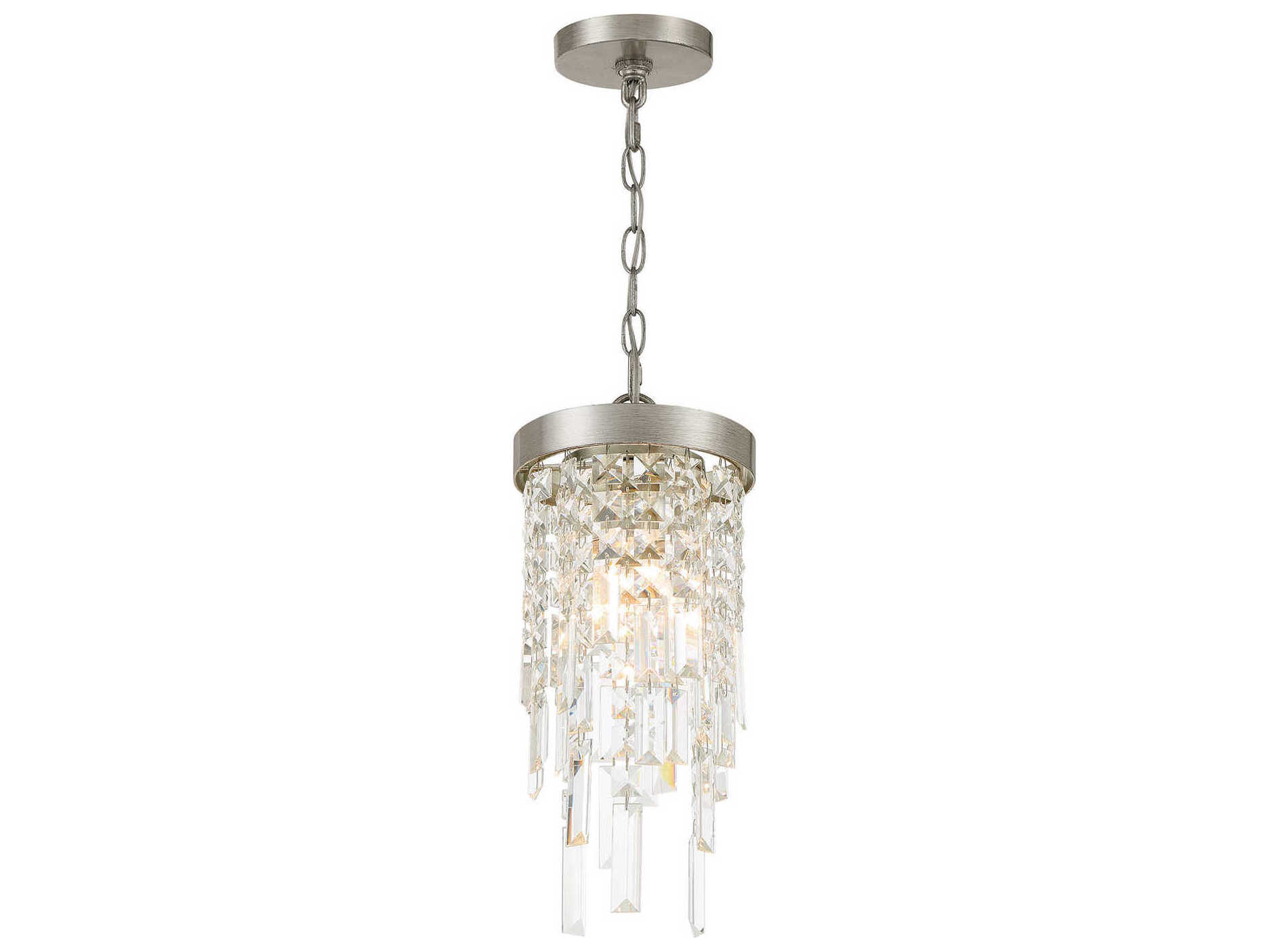 Crystorama Winfield 1-Light Antique Silver Mini Pendant