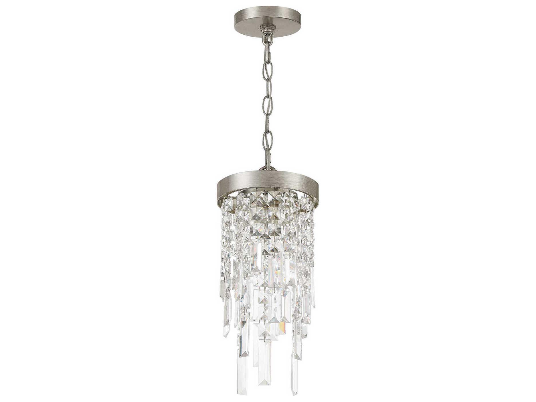 Crystorama Winfield 1-Light Antique Silver Mini Pendant