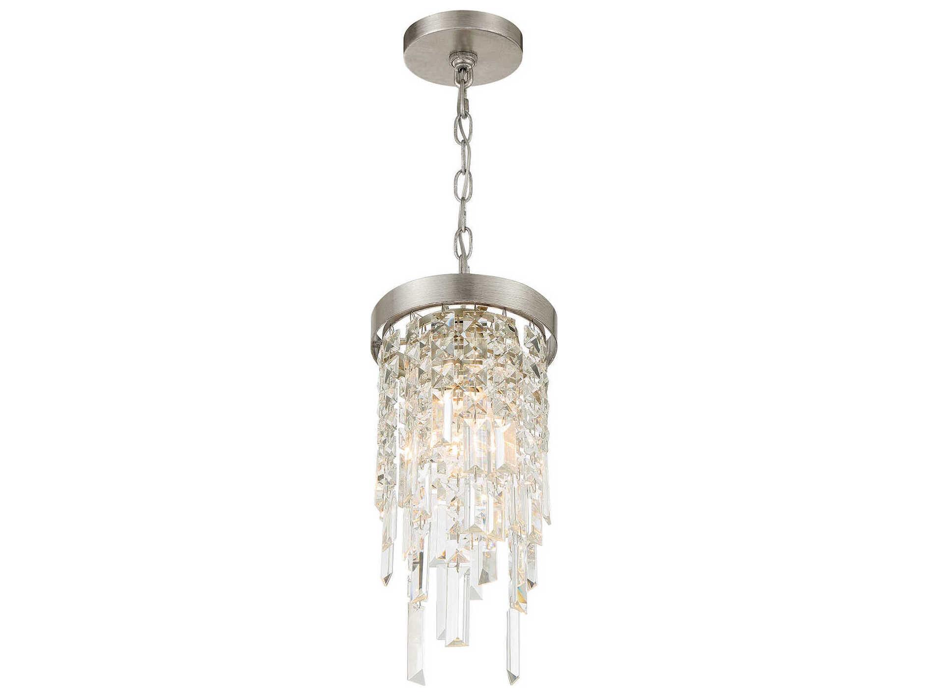 Crystorama Winfield 1-Light Antique Silver Mini Pendant