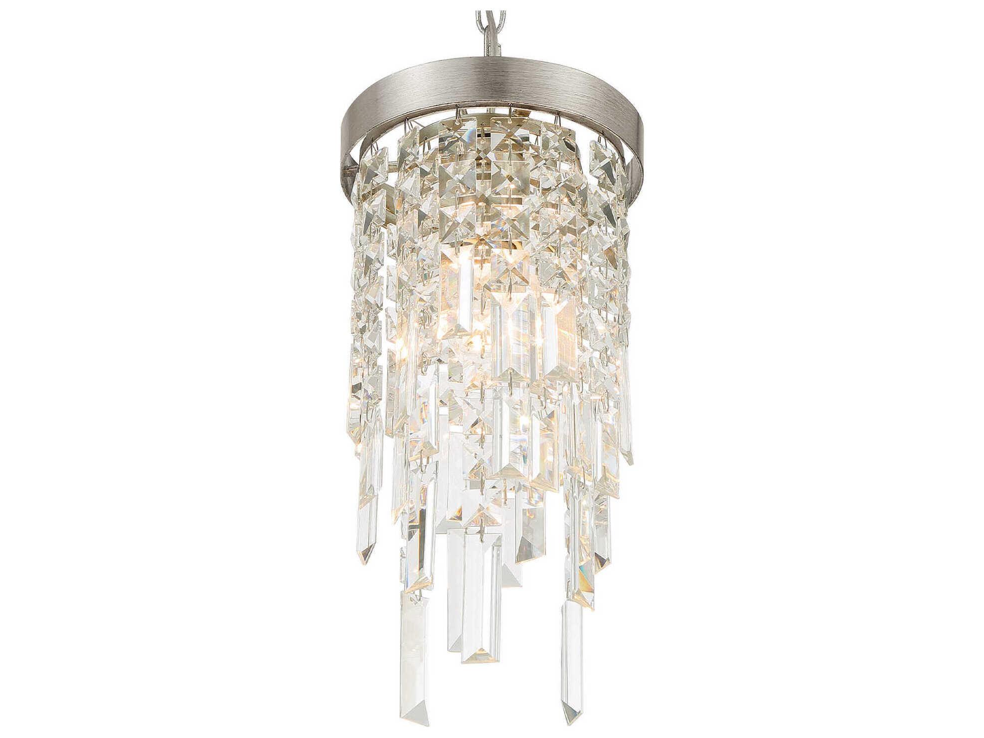 Crystorama Winfield 1-Light Antique Silver Mini Pendant