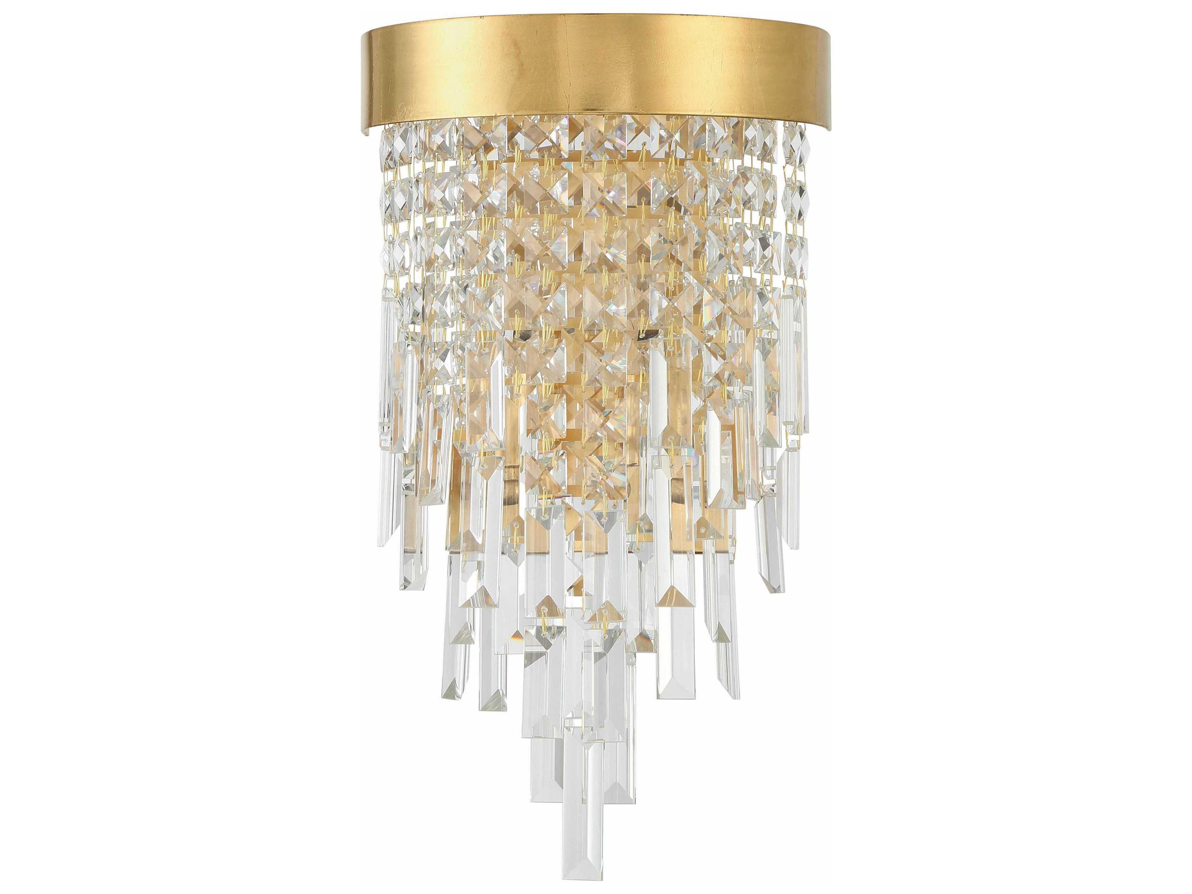 Crystorama Winfield 2-Light Antique Gold Crystal Wall Sconce