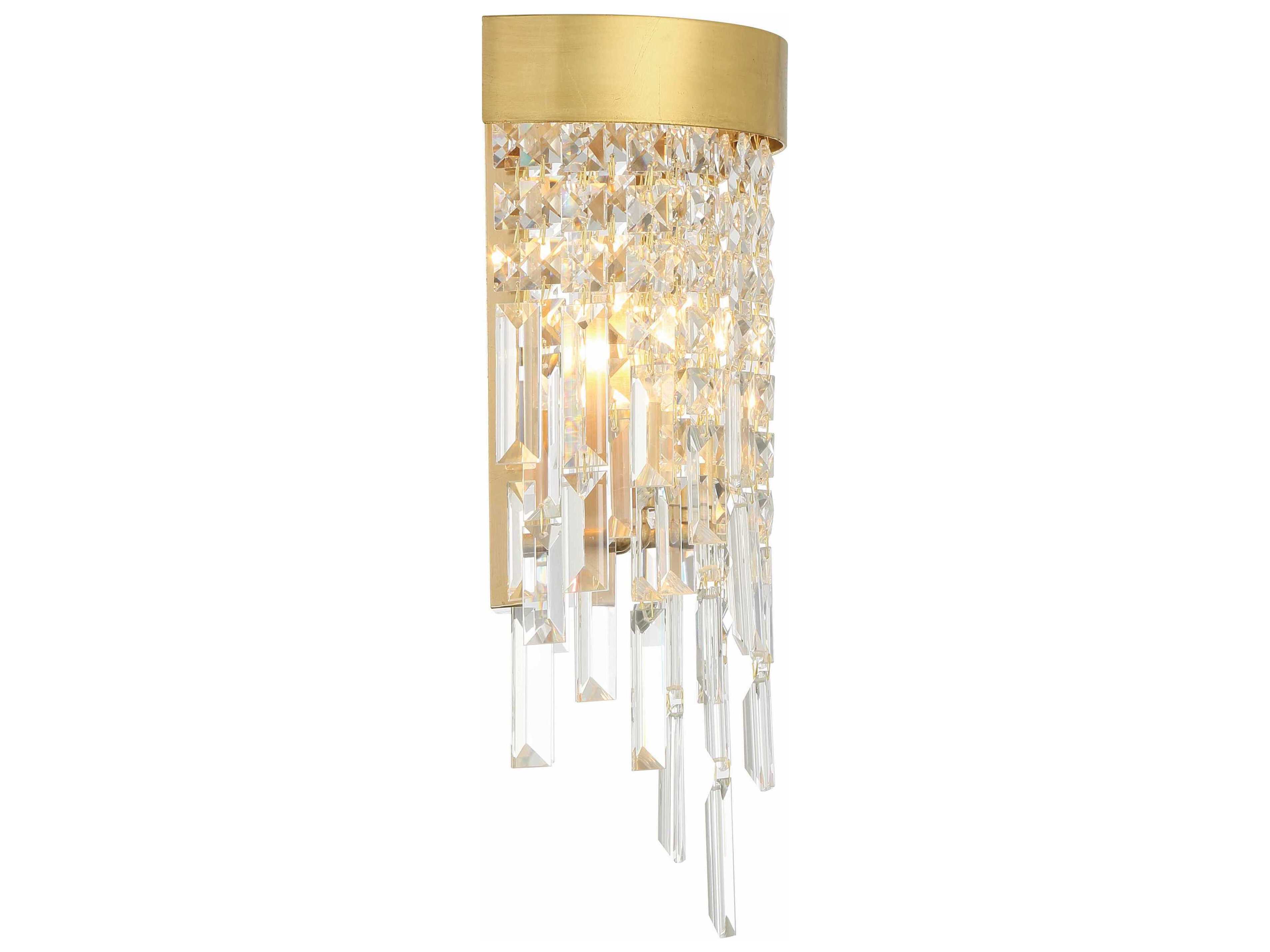 Crystorama Winfield 2-Light Antique Gold Crystal Wall Sconce
