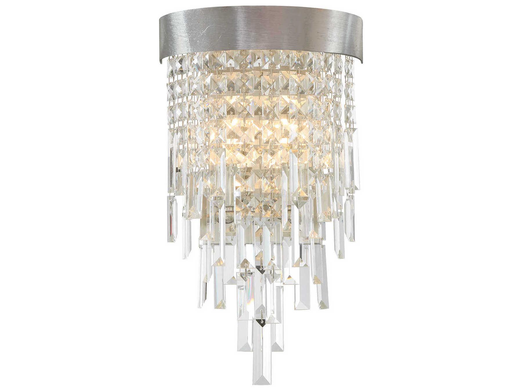 Crystorama Winfield 2-Light Antique Silver Wall Sconce