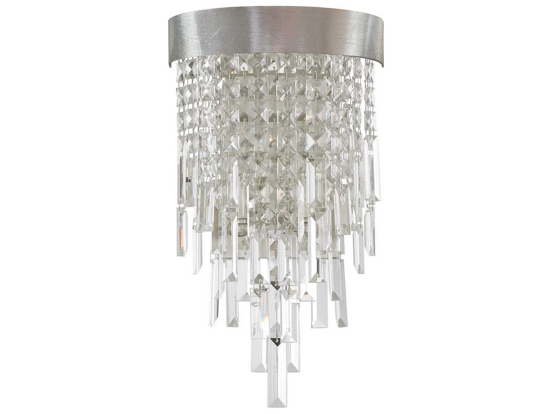 Crystorama Winfield 2-Light Antique Silver Wall Sconce