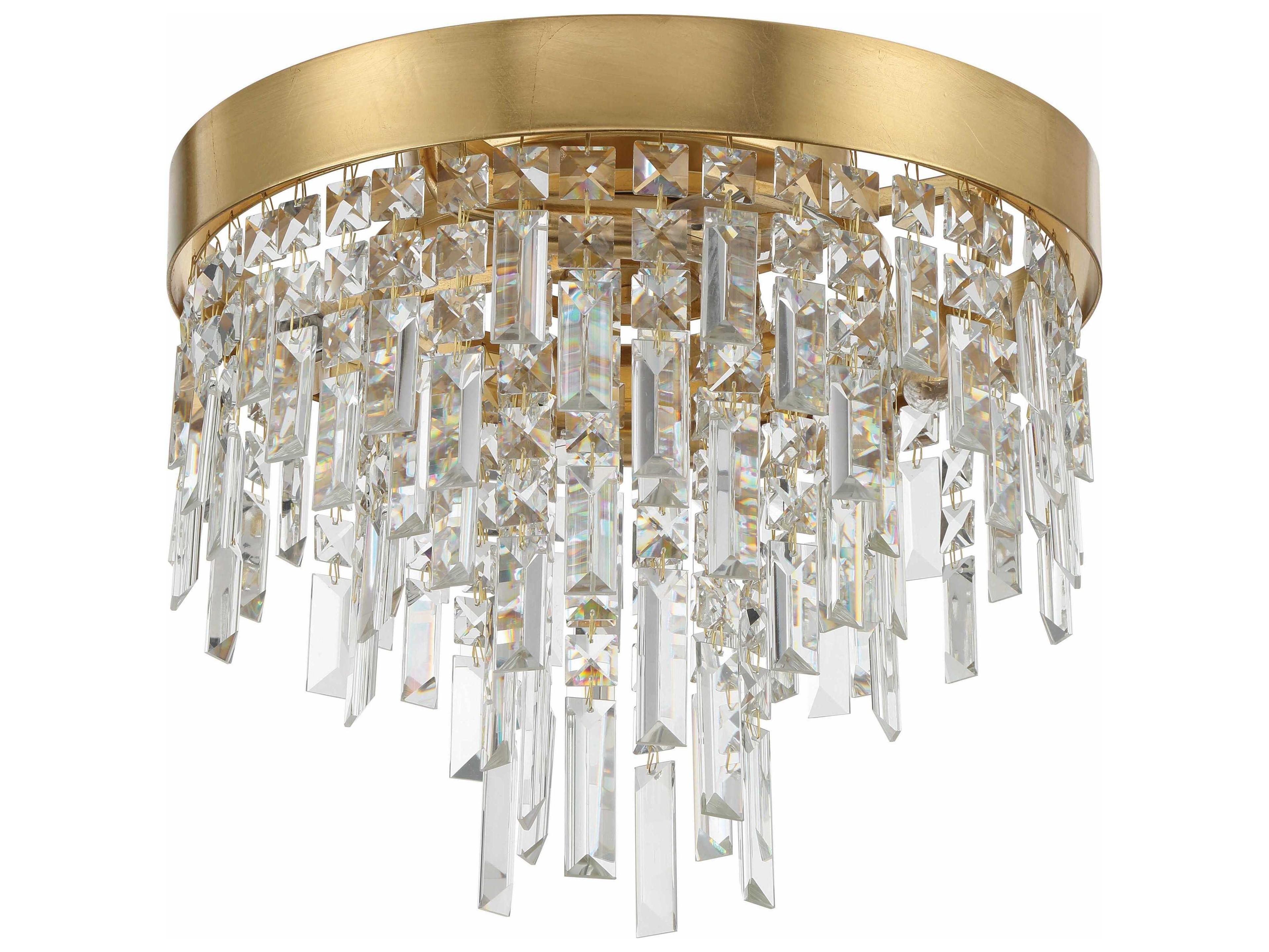 Crystorama Winfield 4-Light Antique Gold Crystal Flush Mount