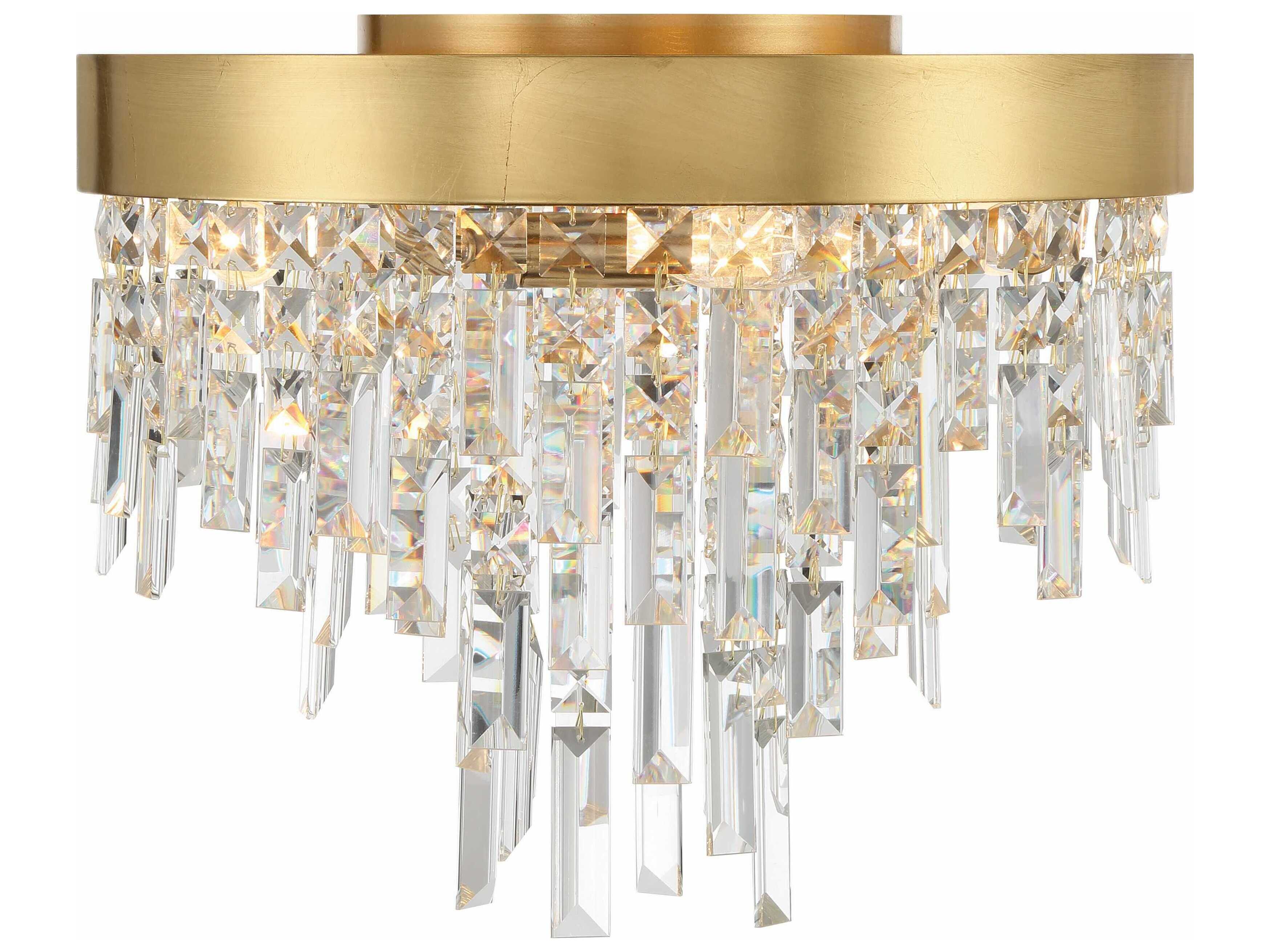 Crystorama Winfield 4-Light Antique Gold Crystal Flush Mount