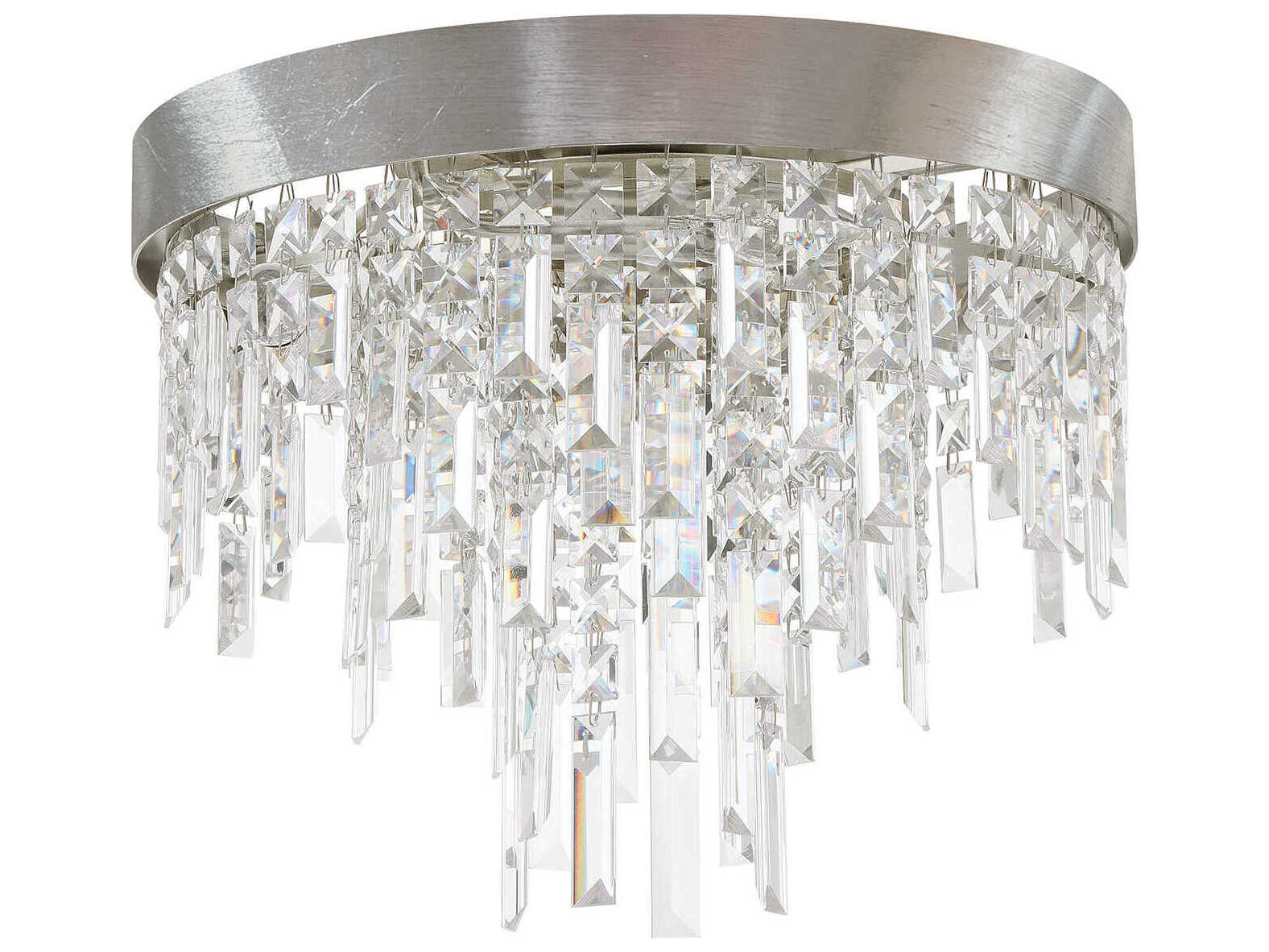 Crystorama Winfield 4-Light Antique Silver Flush Mount