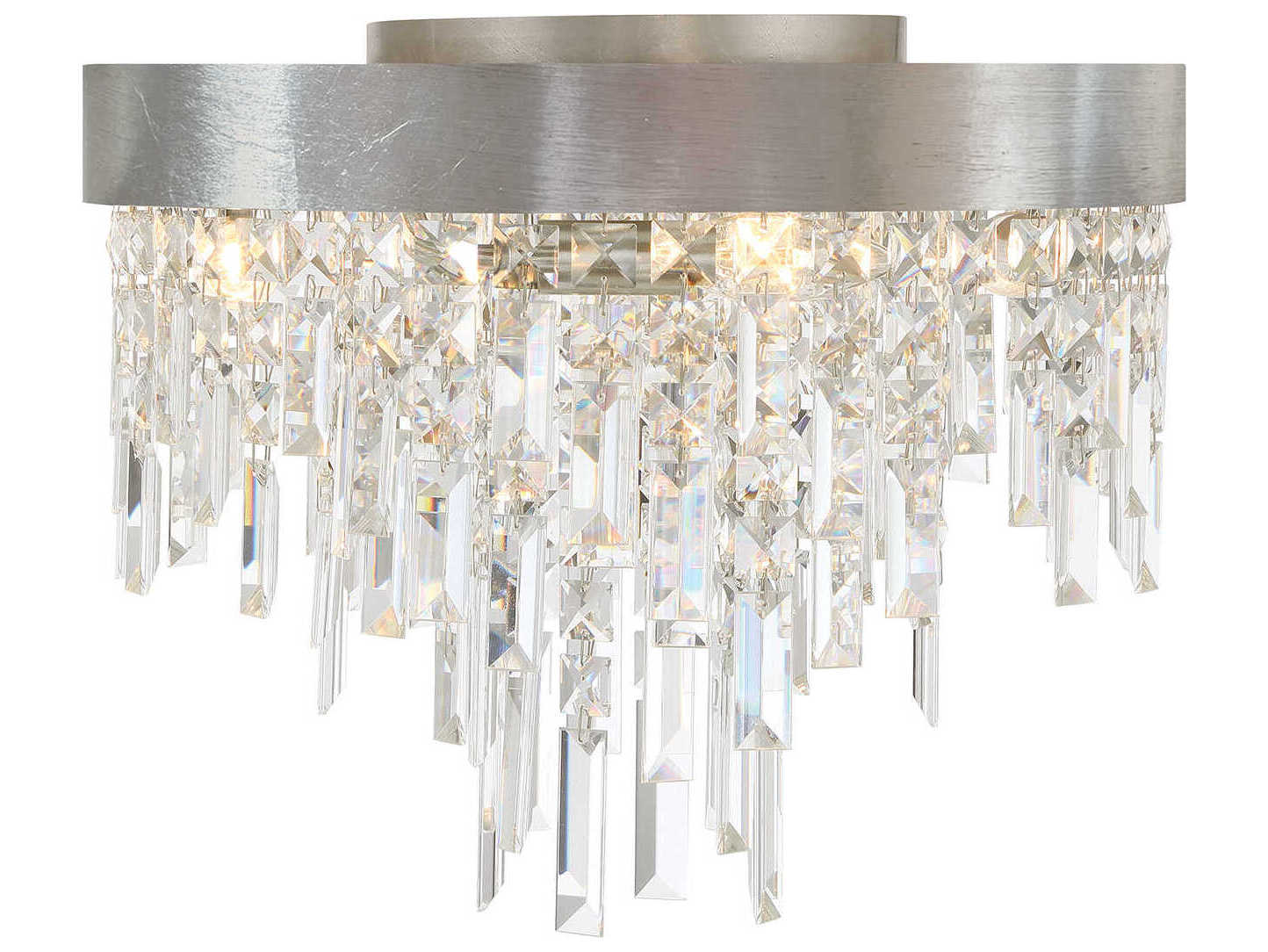 Crystorama Winfield 4-Light Antique Silver Flush Mount