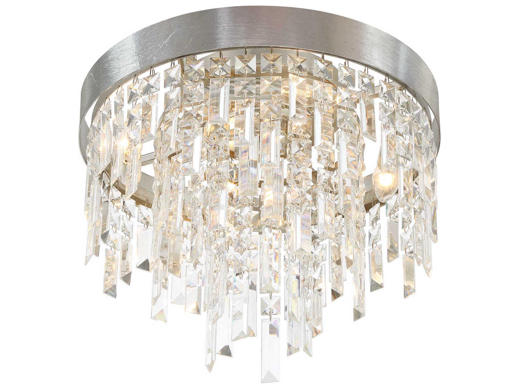 Crystorama Winfield 4-Light Antique Silver Flush Mount