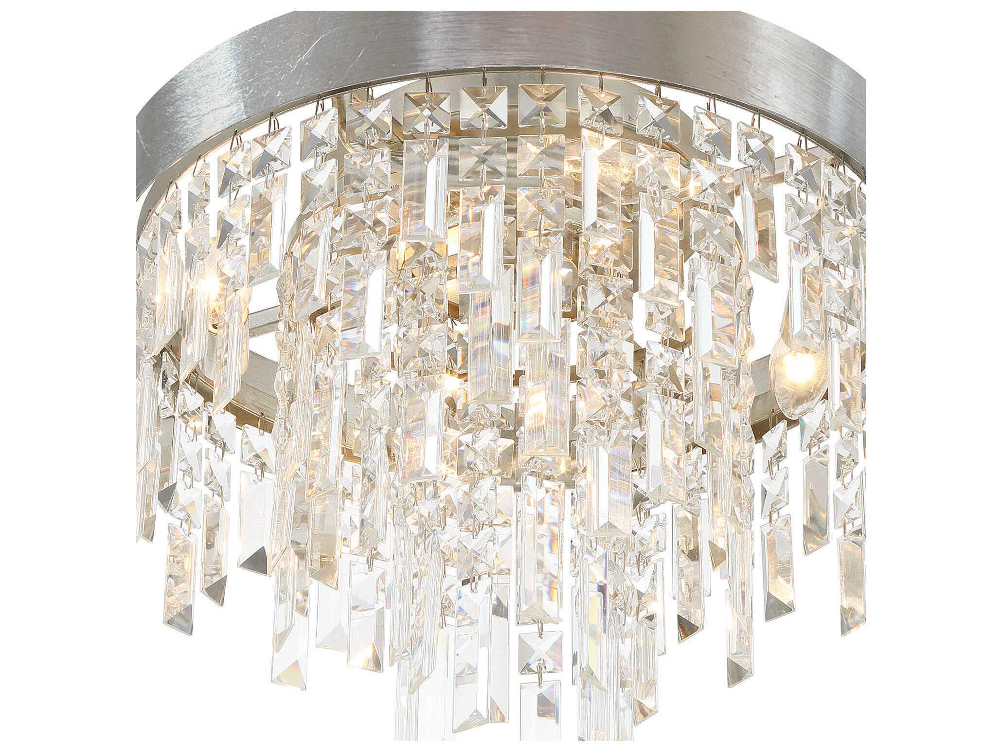 Crystorama Winfield 4-Light Antique Silver Flush Mount