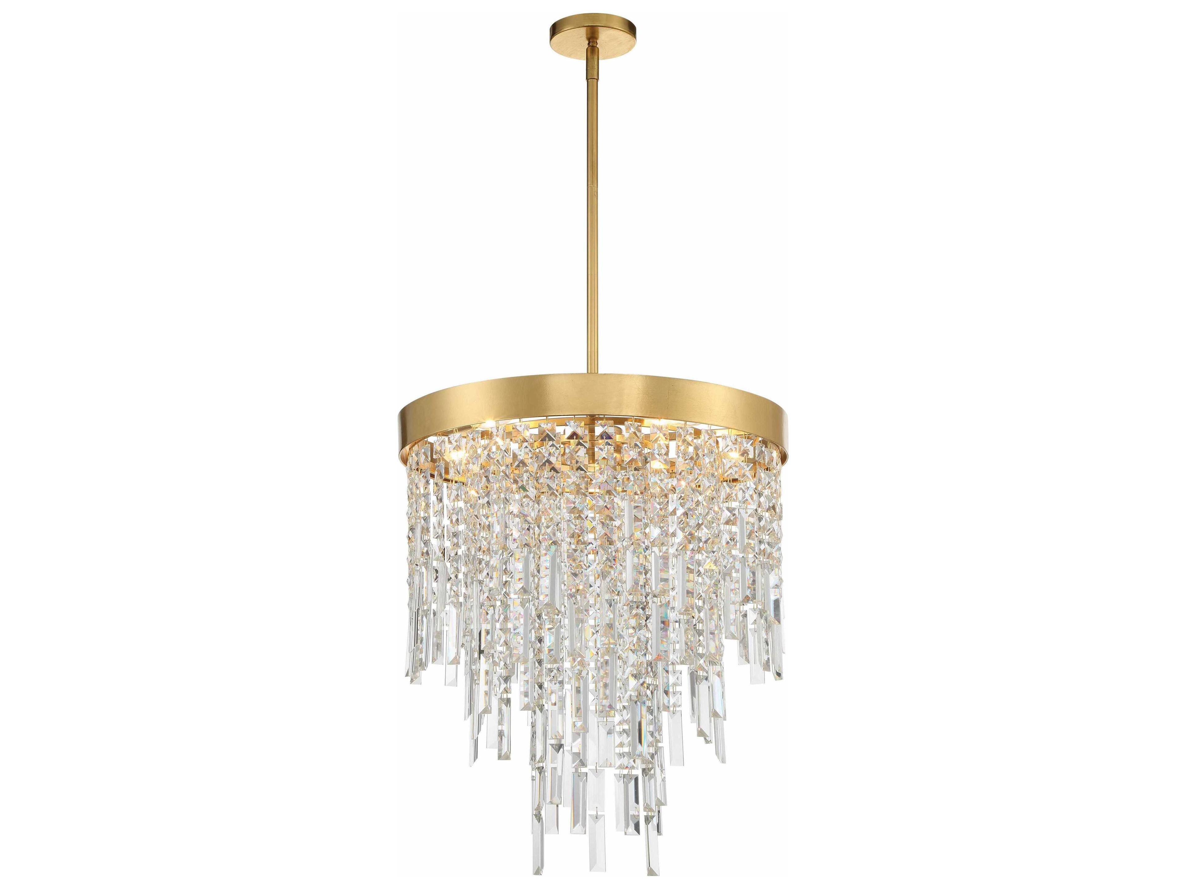 Crystorama Winfield 5-Light Antique Gold Crystal Pendant