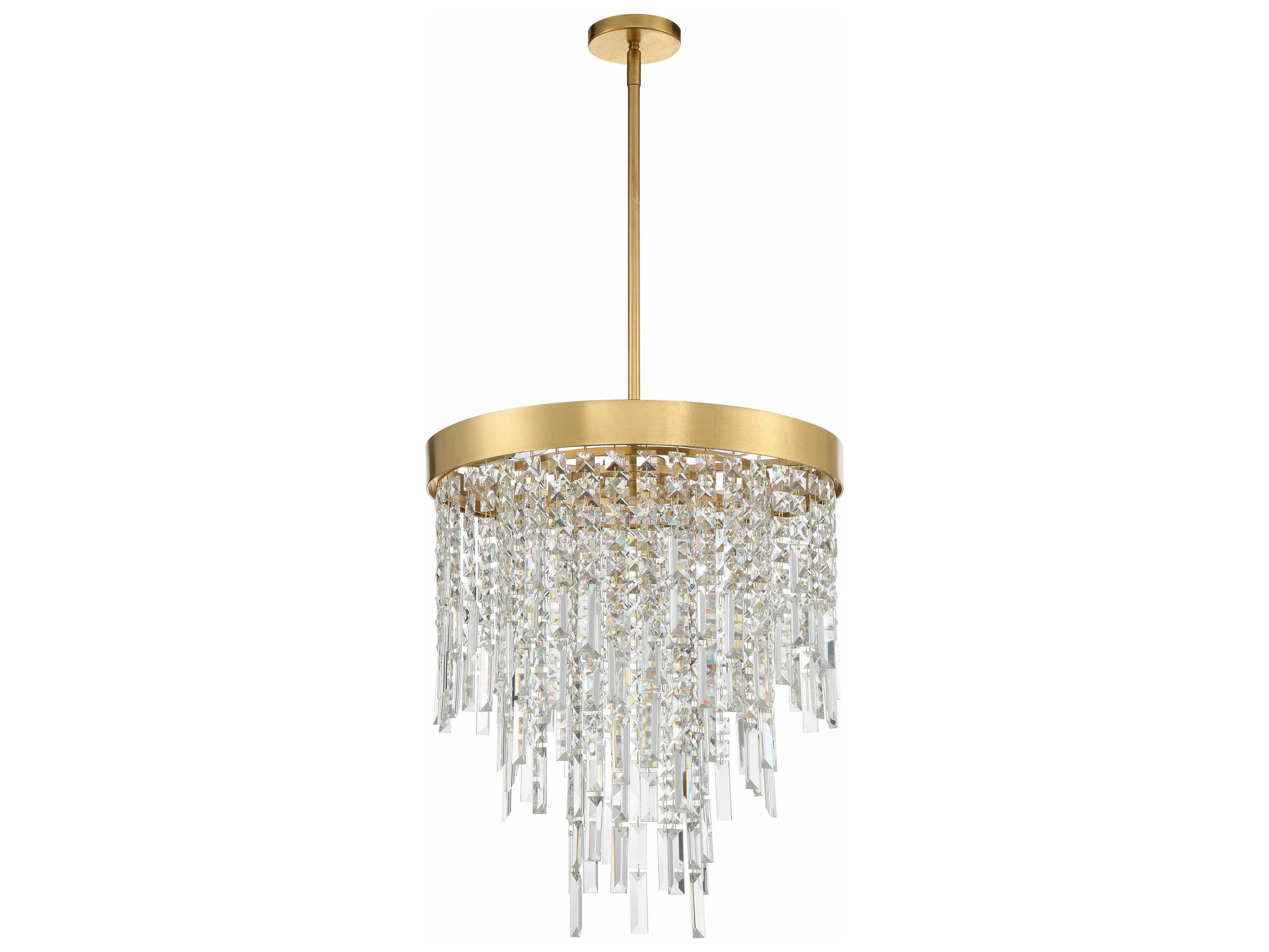 Crystorama Winfield 5-Light Antique Gold Crystal Pendant