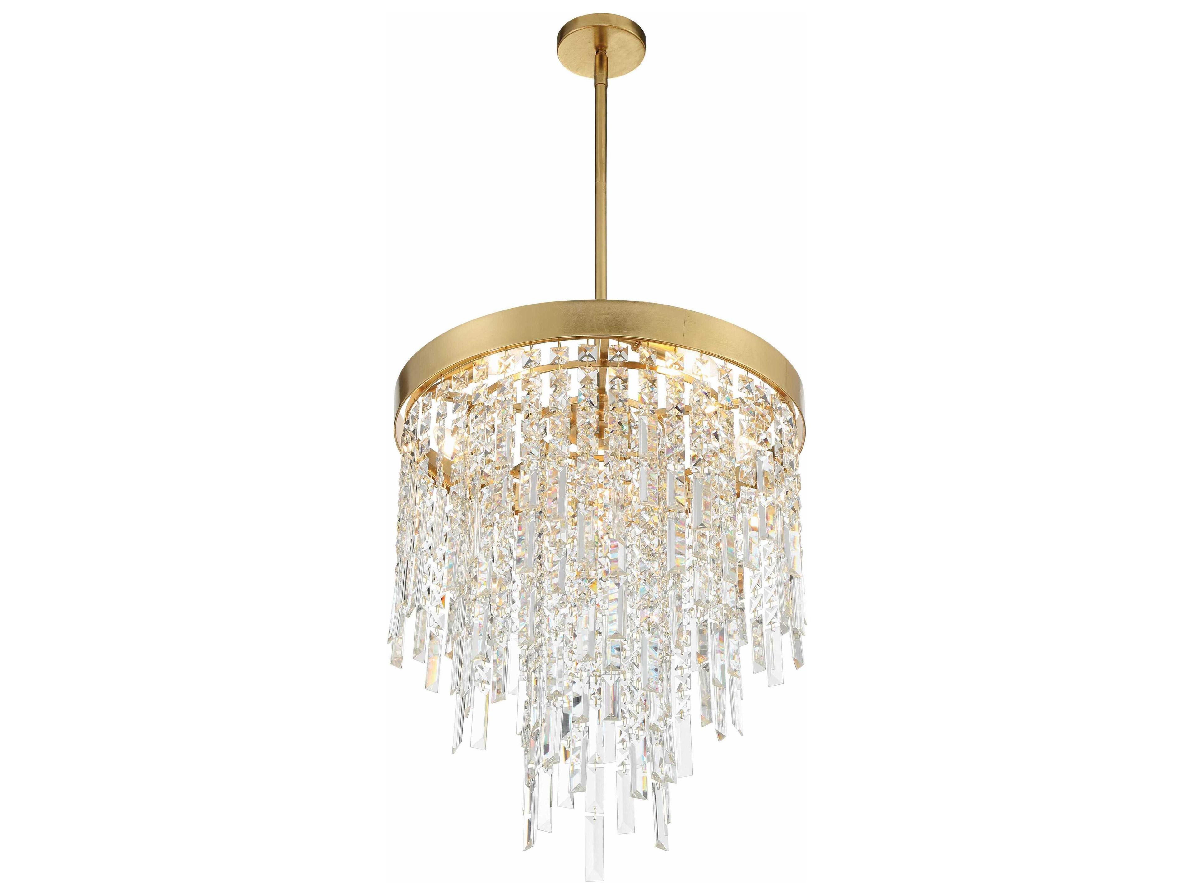 Crystorama Winfield 5-Light Antique Gold Crystal Pendant