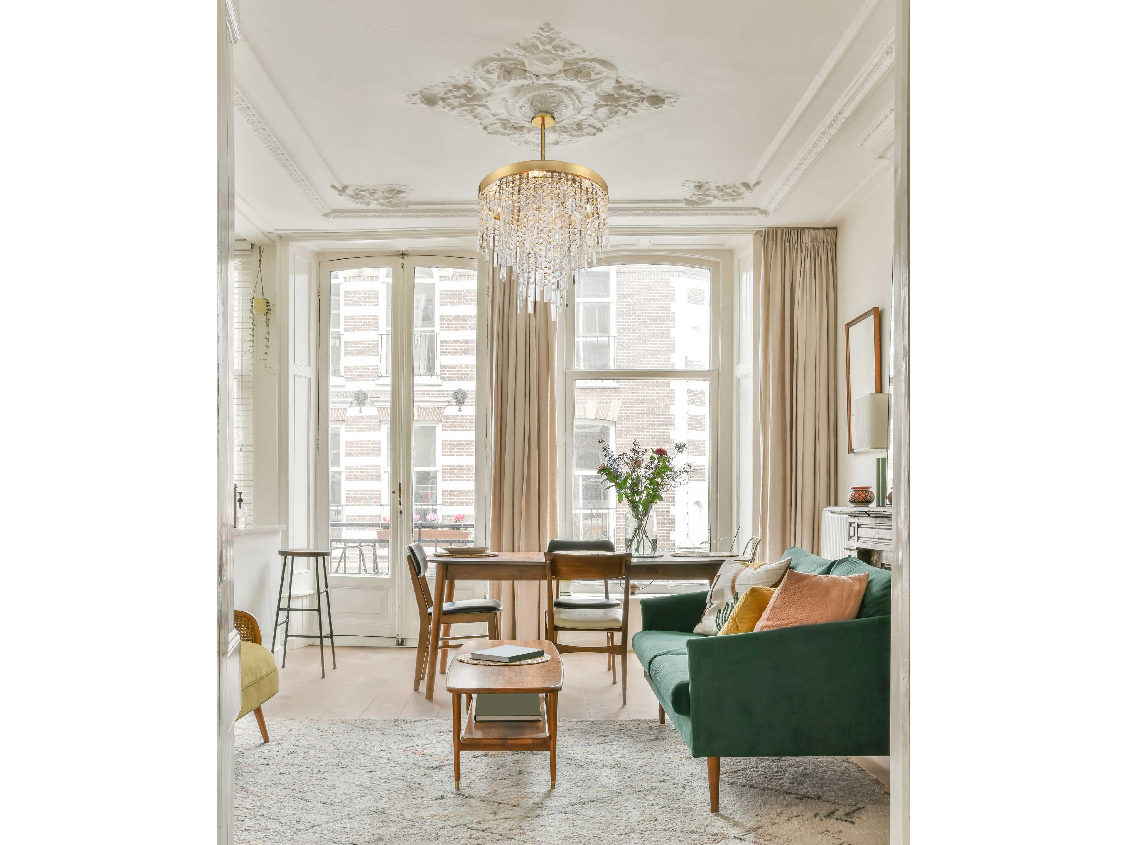 Crystorama Winfield 5-Light Antique Gold Crystal Pendant