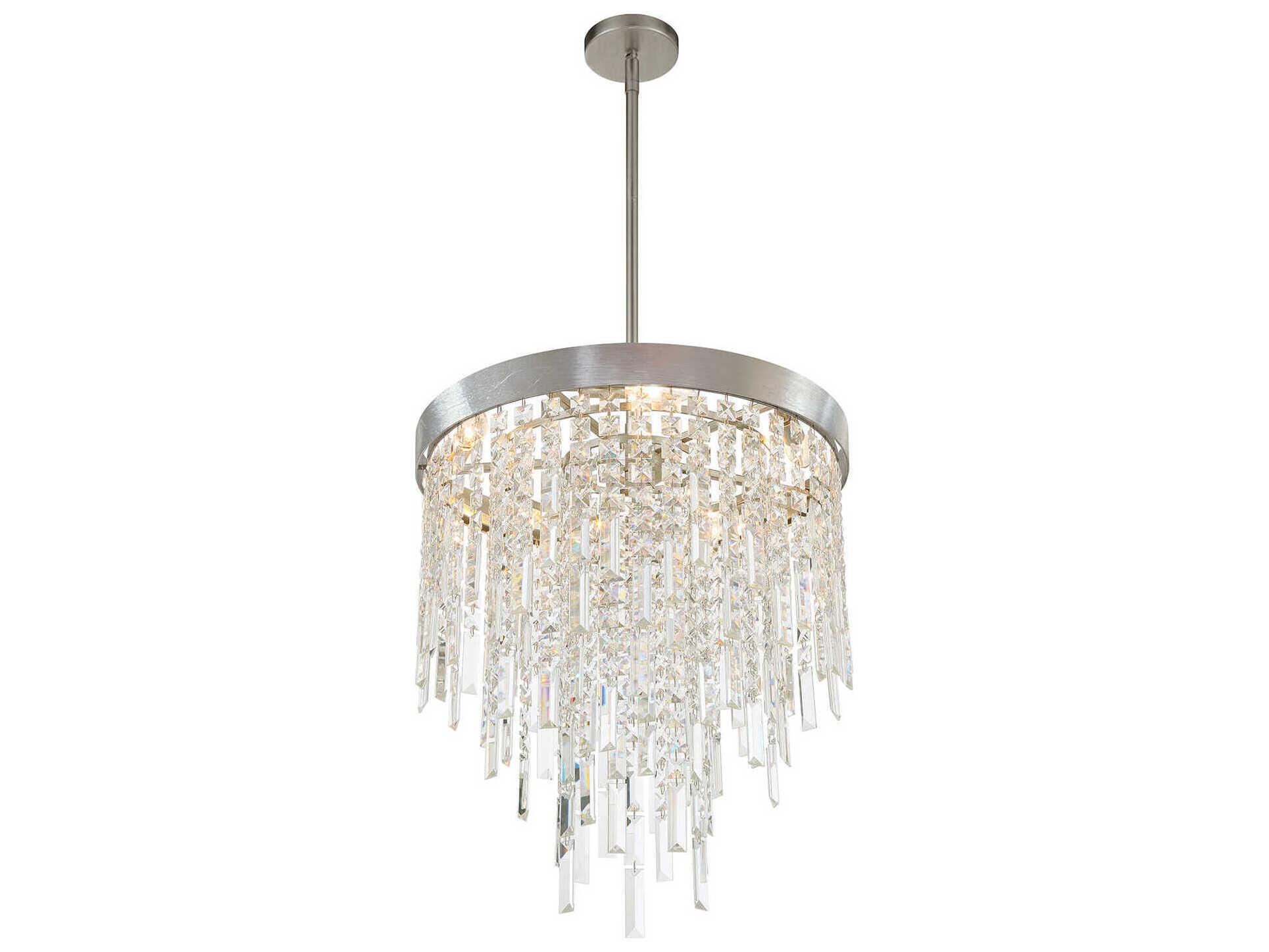 Crystorama Winfield 5-Light Antique Silver Candelabra Chandelier