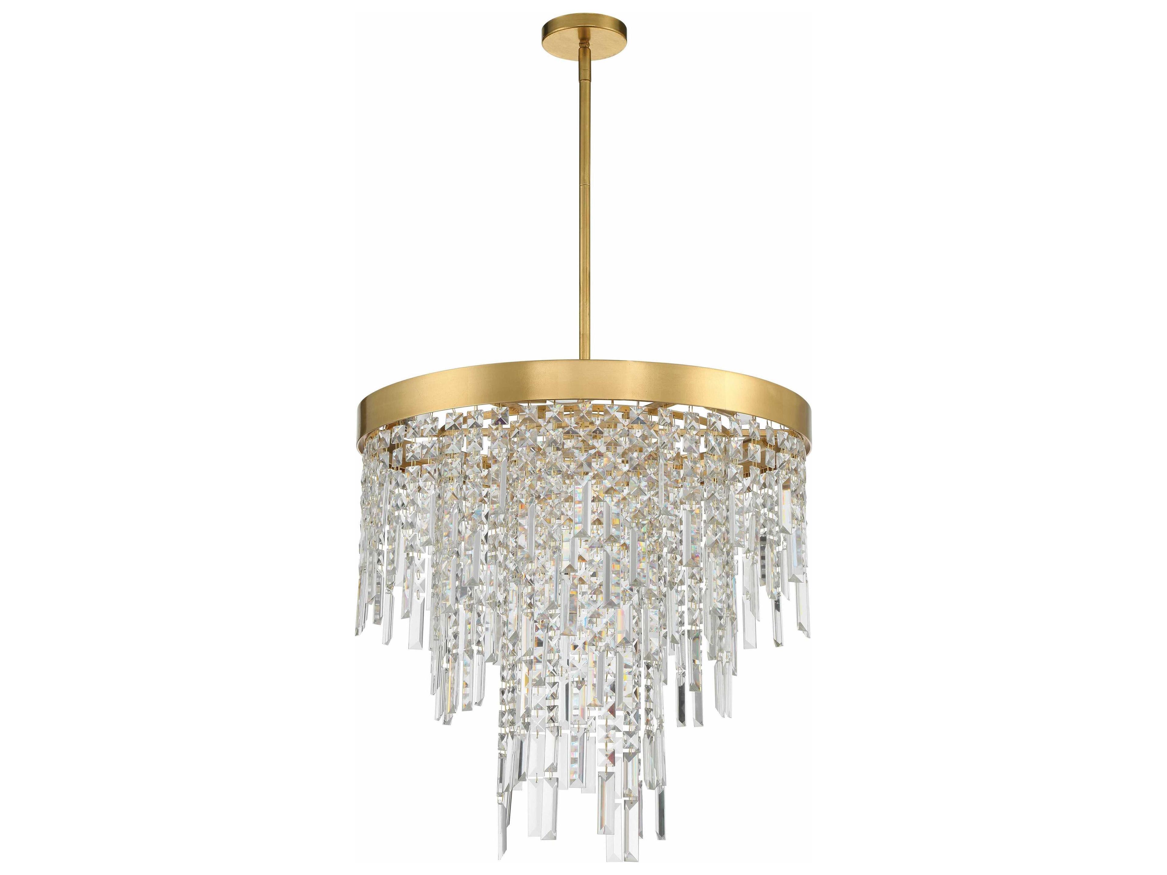 Crystorama Winfield 6-Light Antique Gold Crystal Pendant