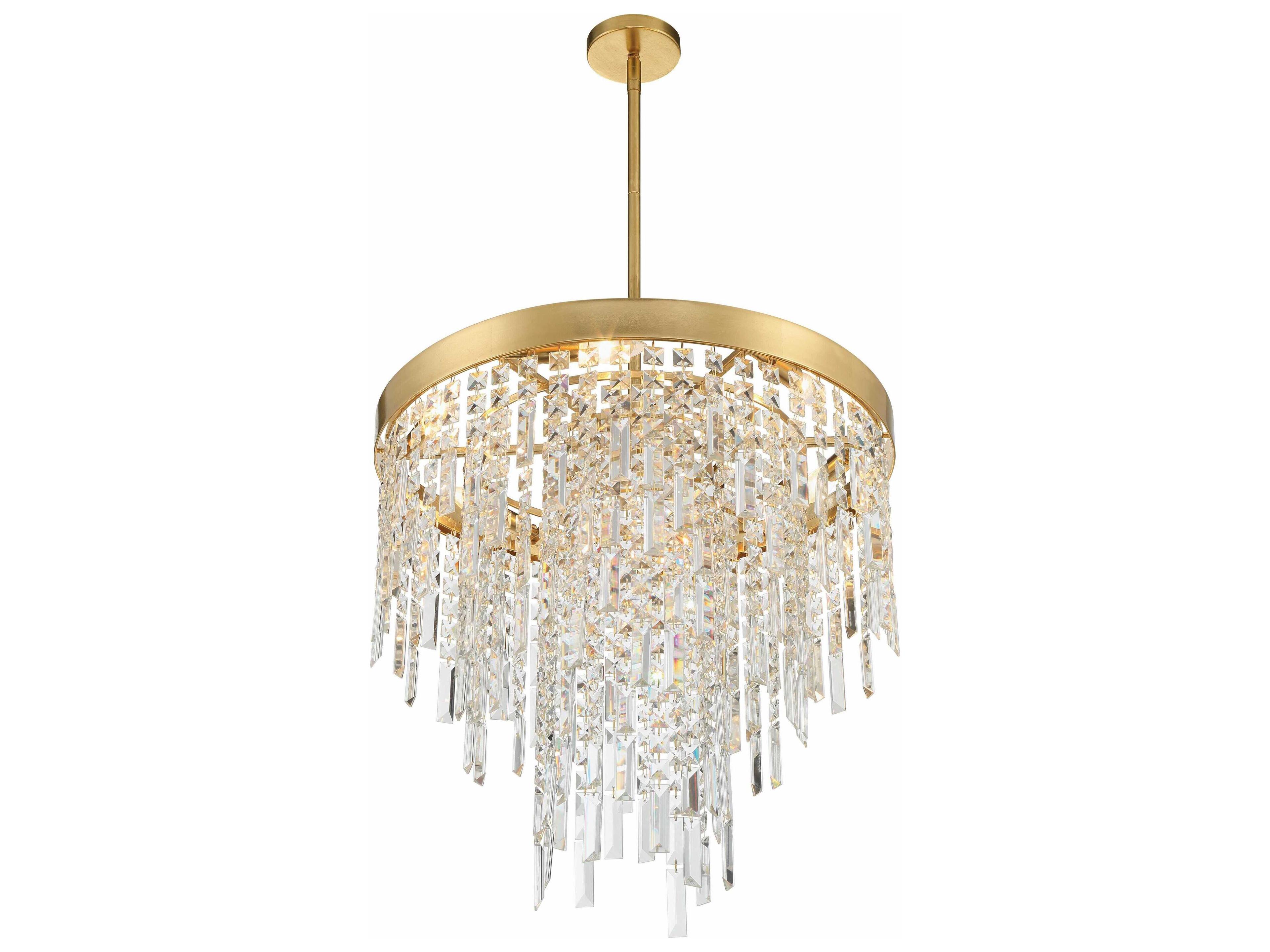 Crystorama Winfield 6-Light Antique Gold Crystal Pendant