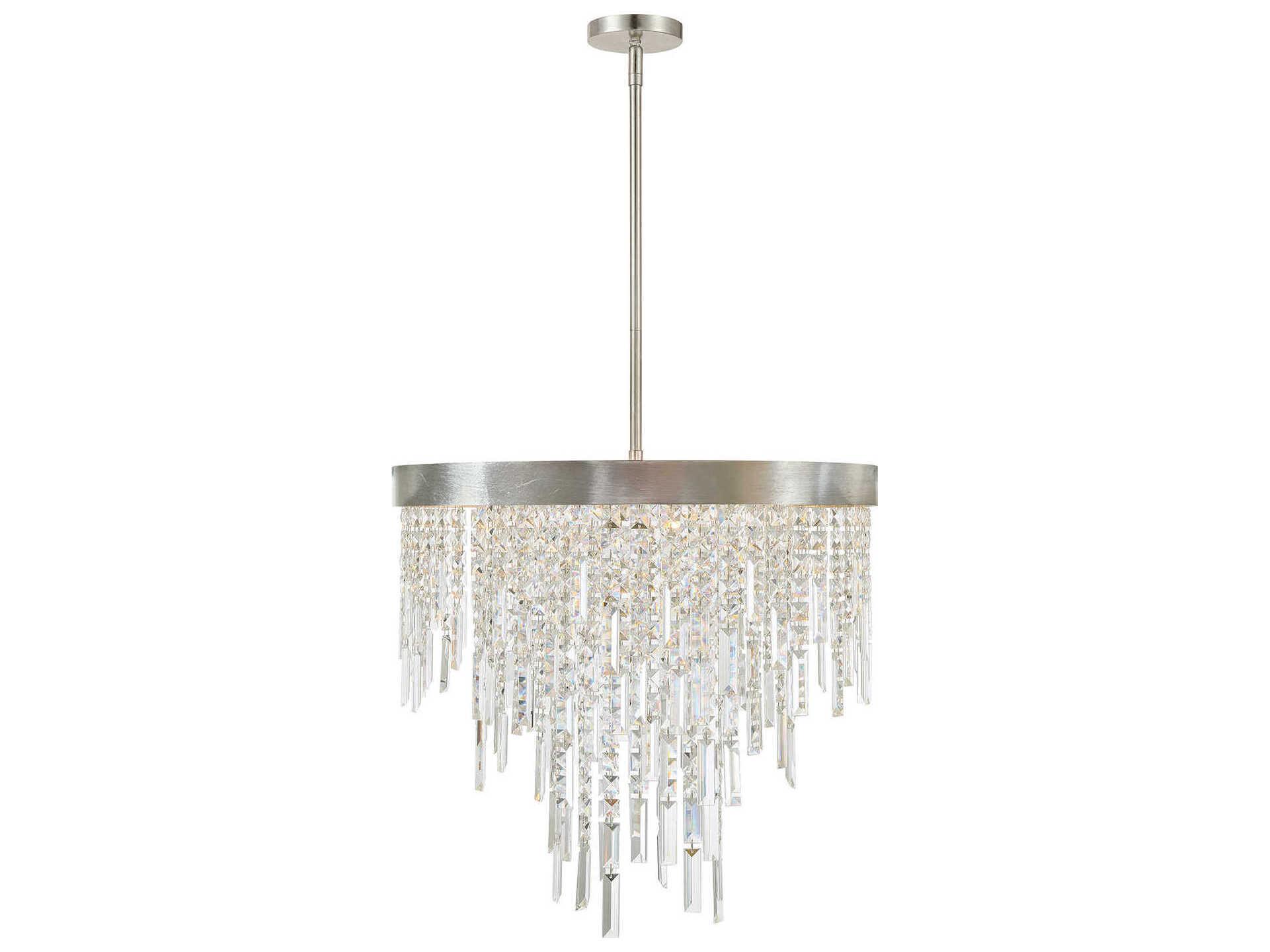 Crystorama Winfield 6-Light Antique Silver Candelabra Chandelier