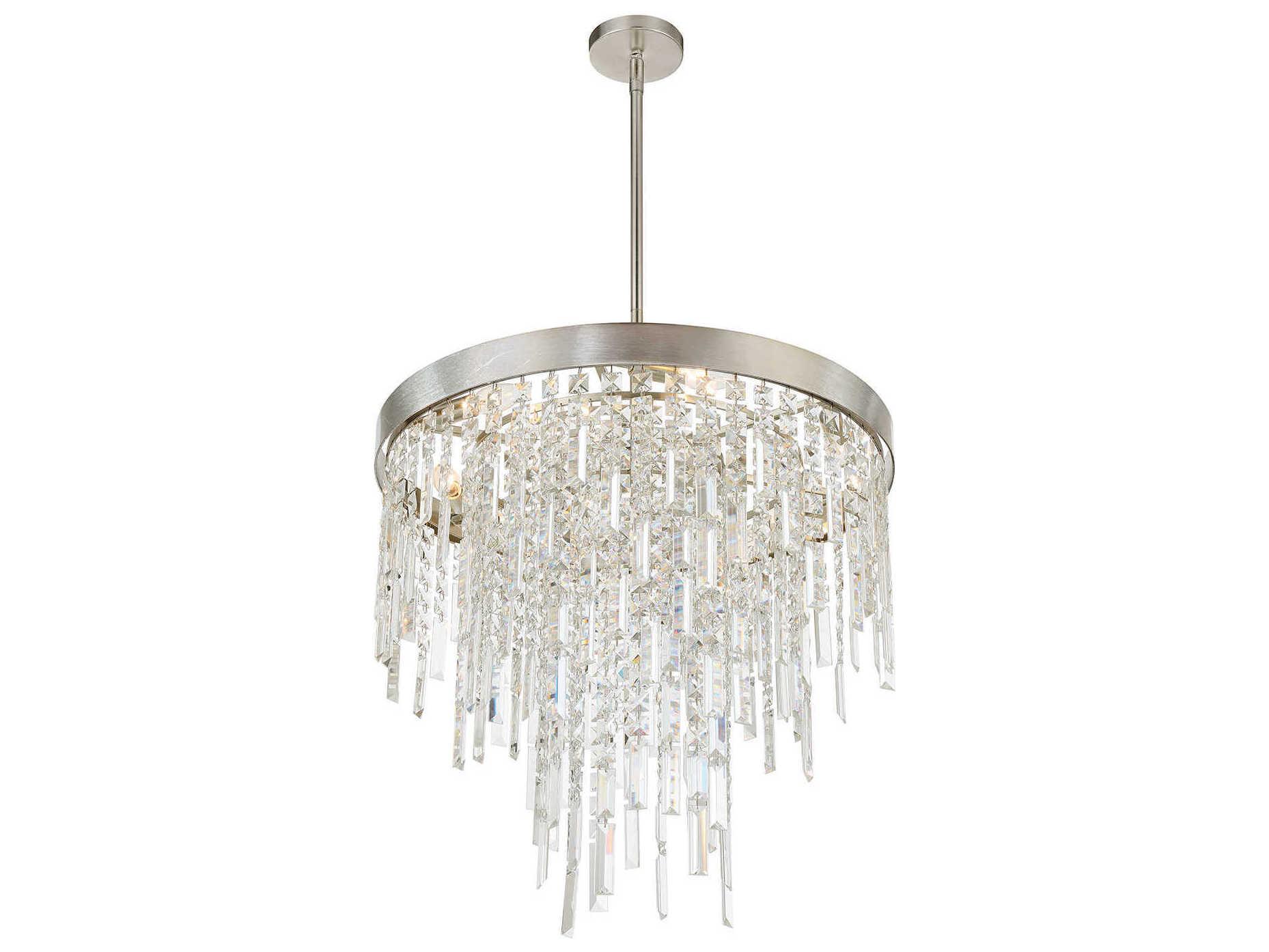 Crystorama Winfield 6-Light Antique Silver Candelabra Chandelier