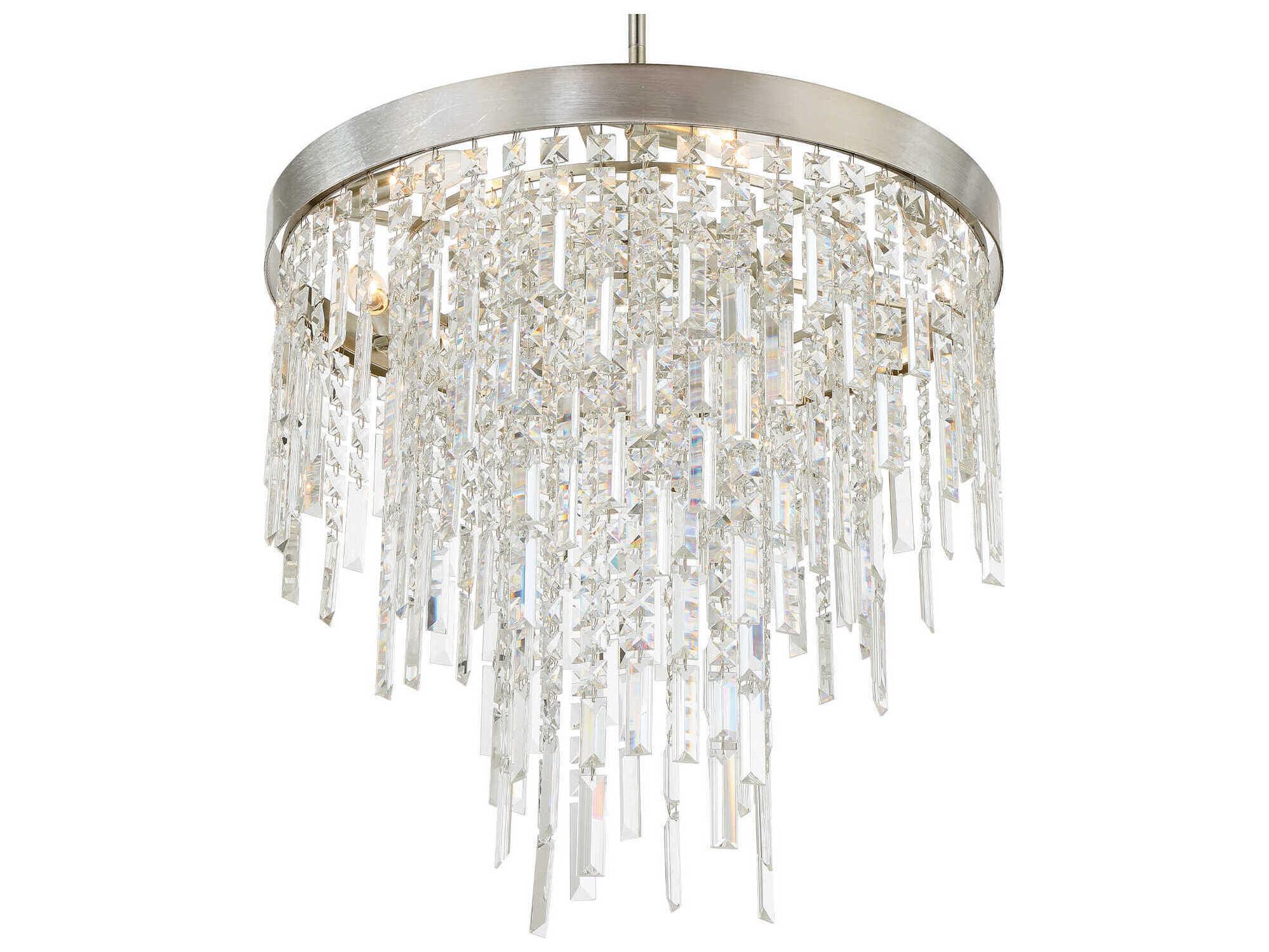 Crystorama Winfield 6-Light Antique Silver Candelabra Chandelier