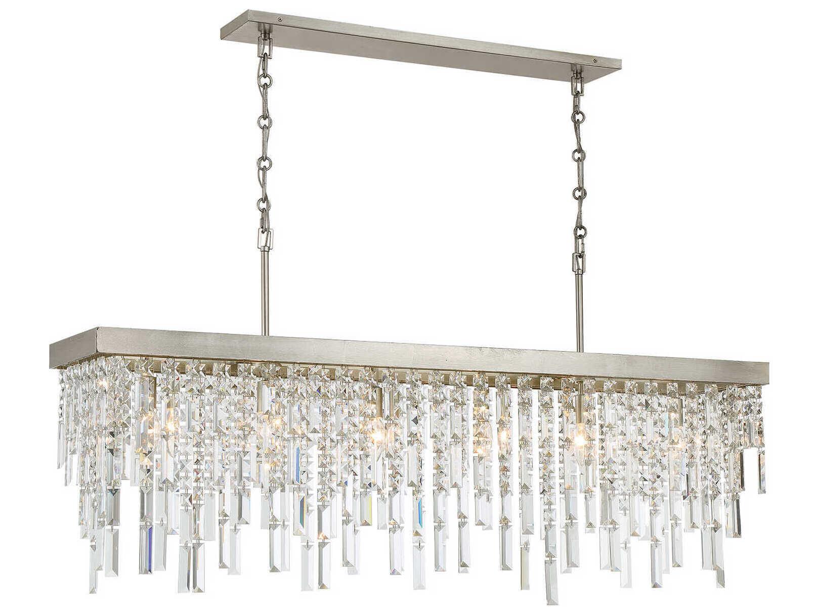 Crystorama Winfield 6-Light Antique Silver Island Pendant