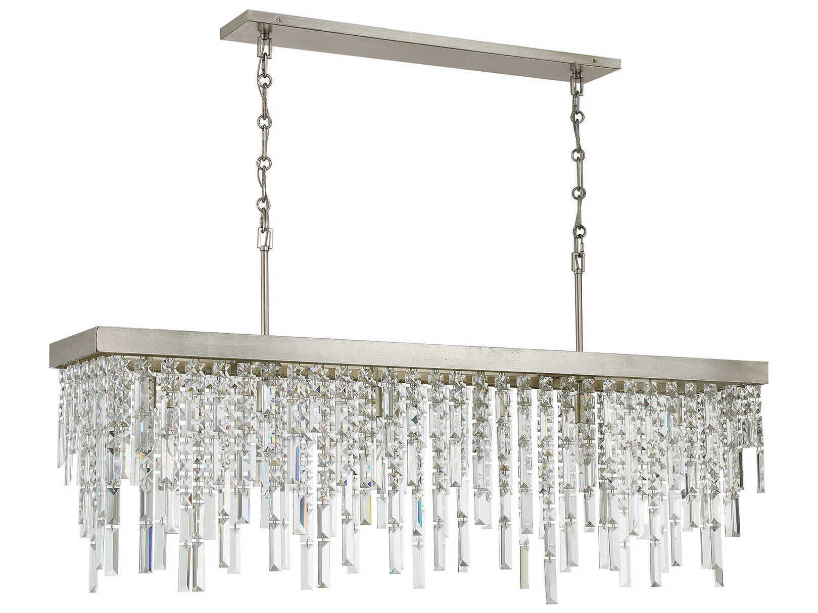 Crystorama Winfield 6-Light Antique Silver Island Pendant