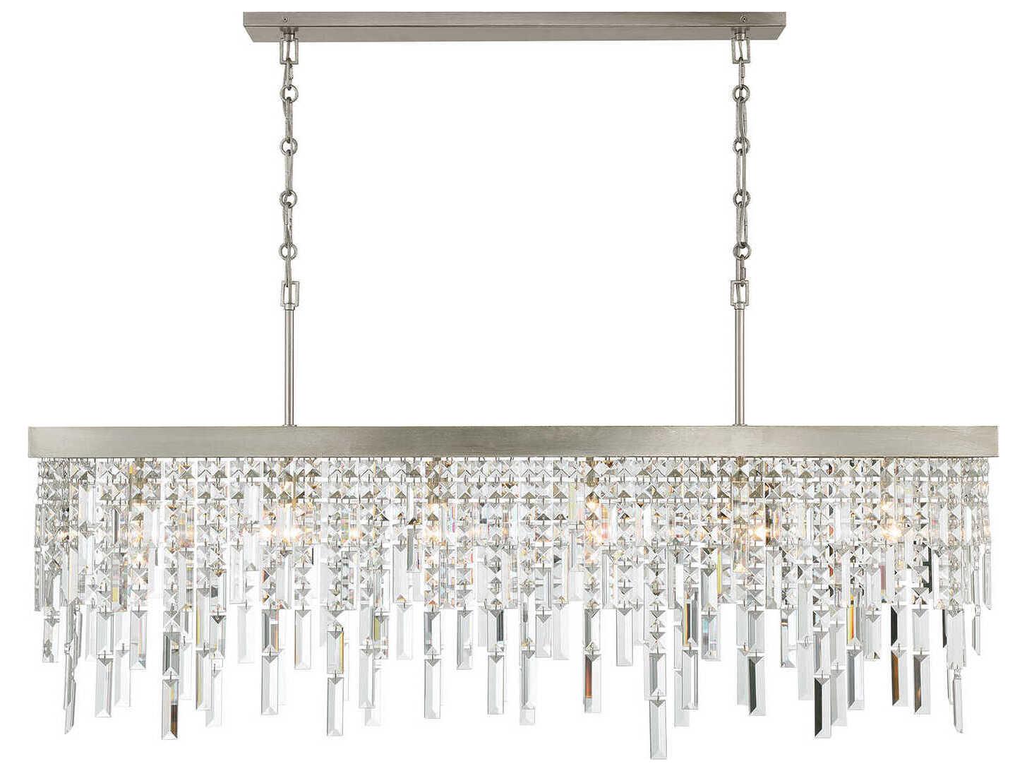 Crystorama Winfield 6-Light Antique Silver Island Pendant