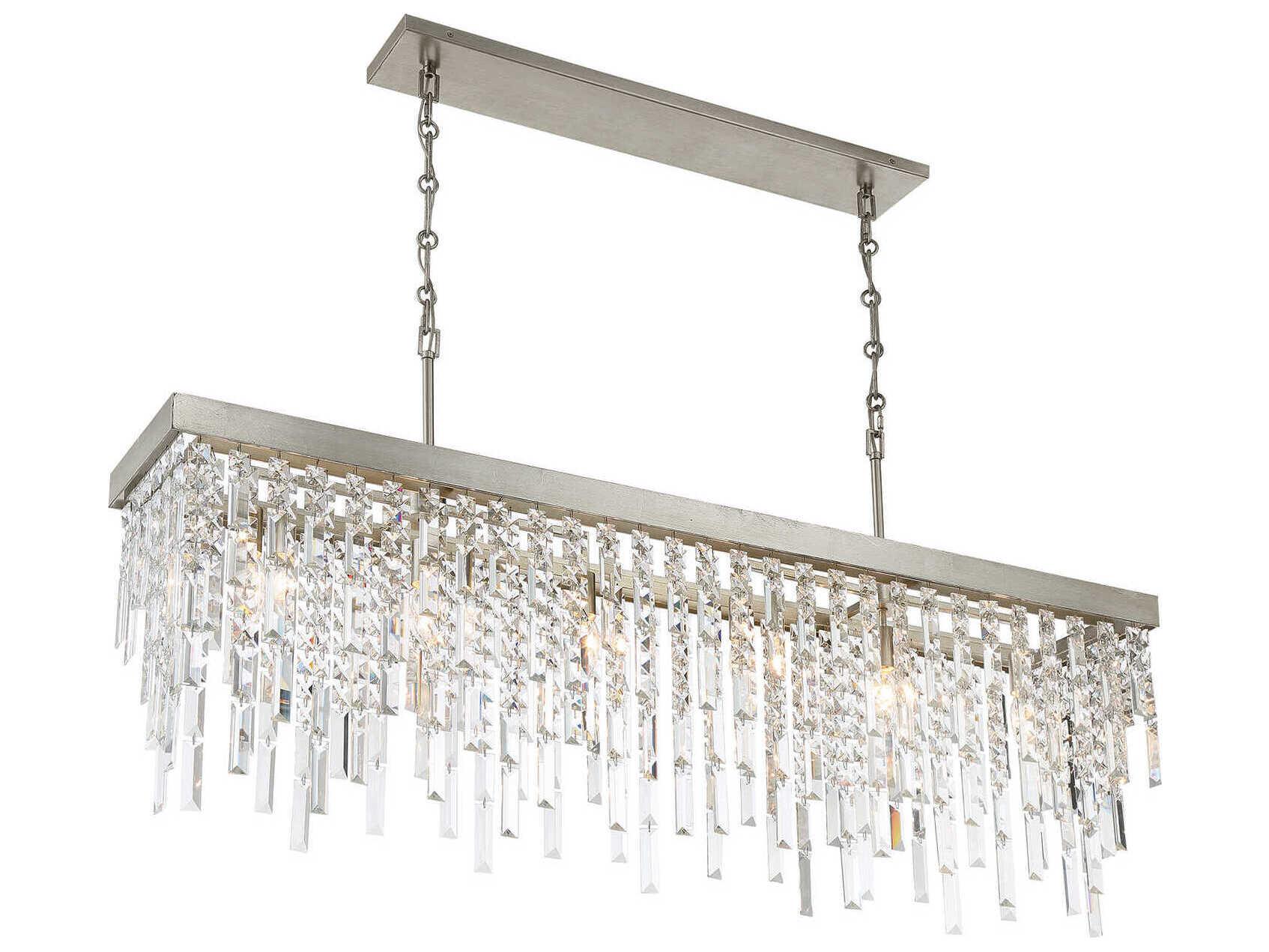 Crystorama Winfield 6-Light Antique Silver Island Pendant