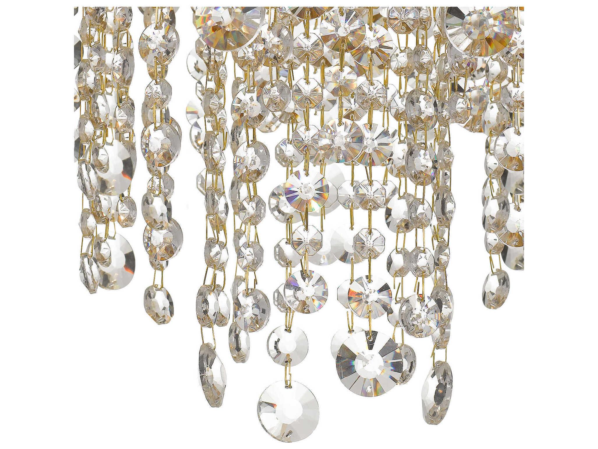 Crystorama Winham 4-Light Antique Gold Crystal Round Flush Mount