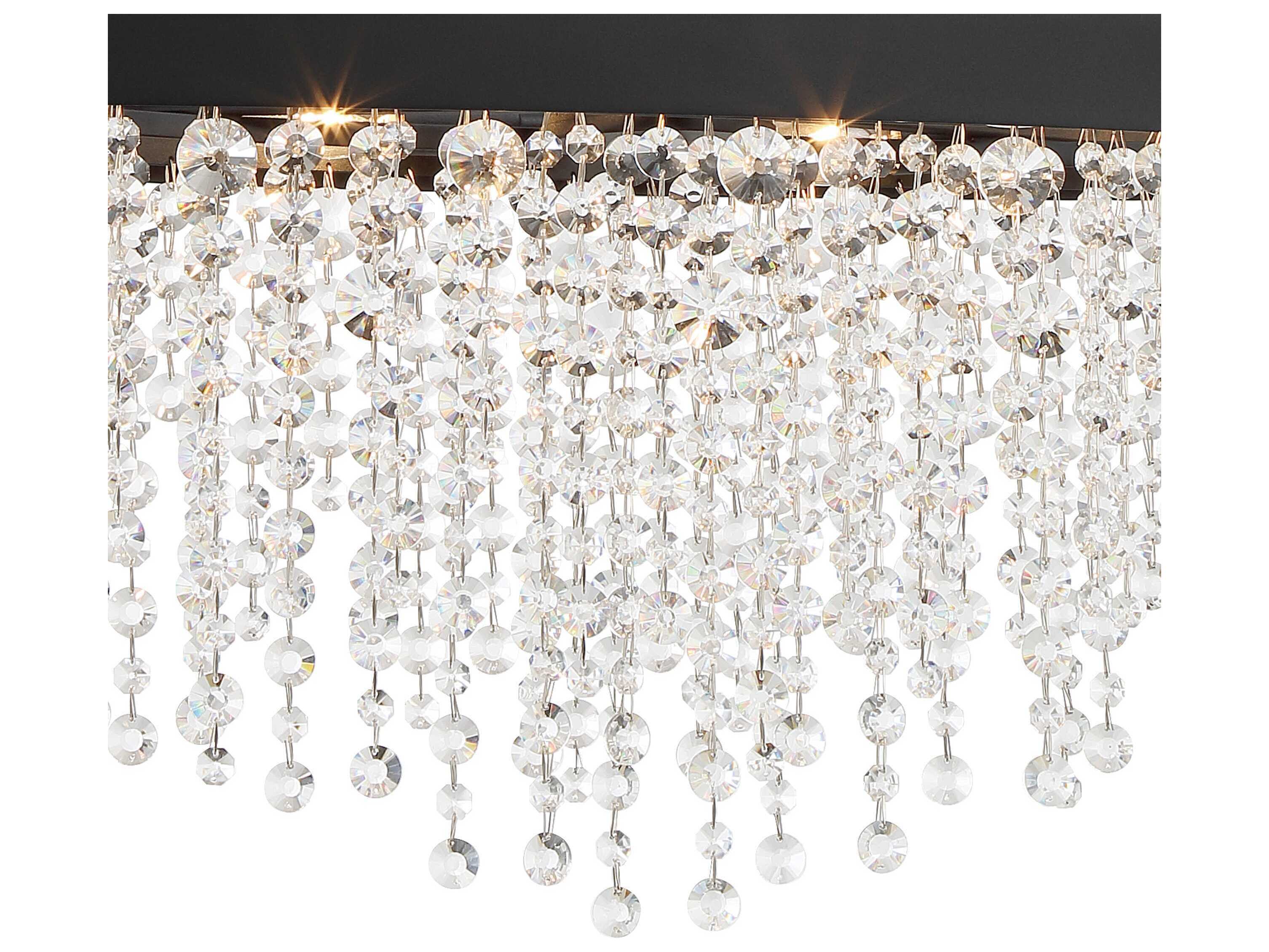 Crystorama Winham 6-Light Black Forged Crystal Glass Linear Island Pendant