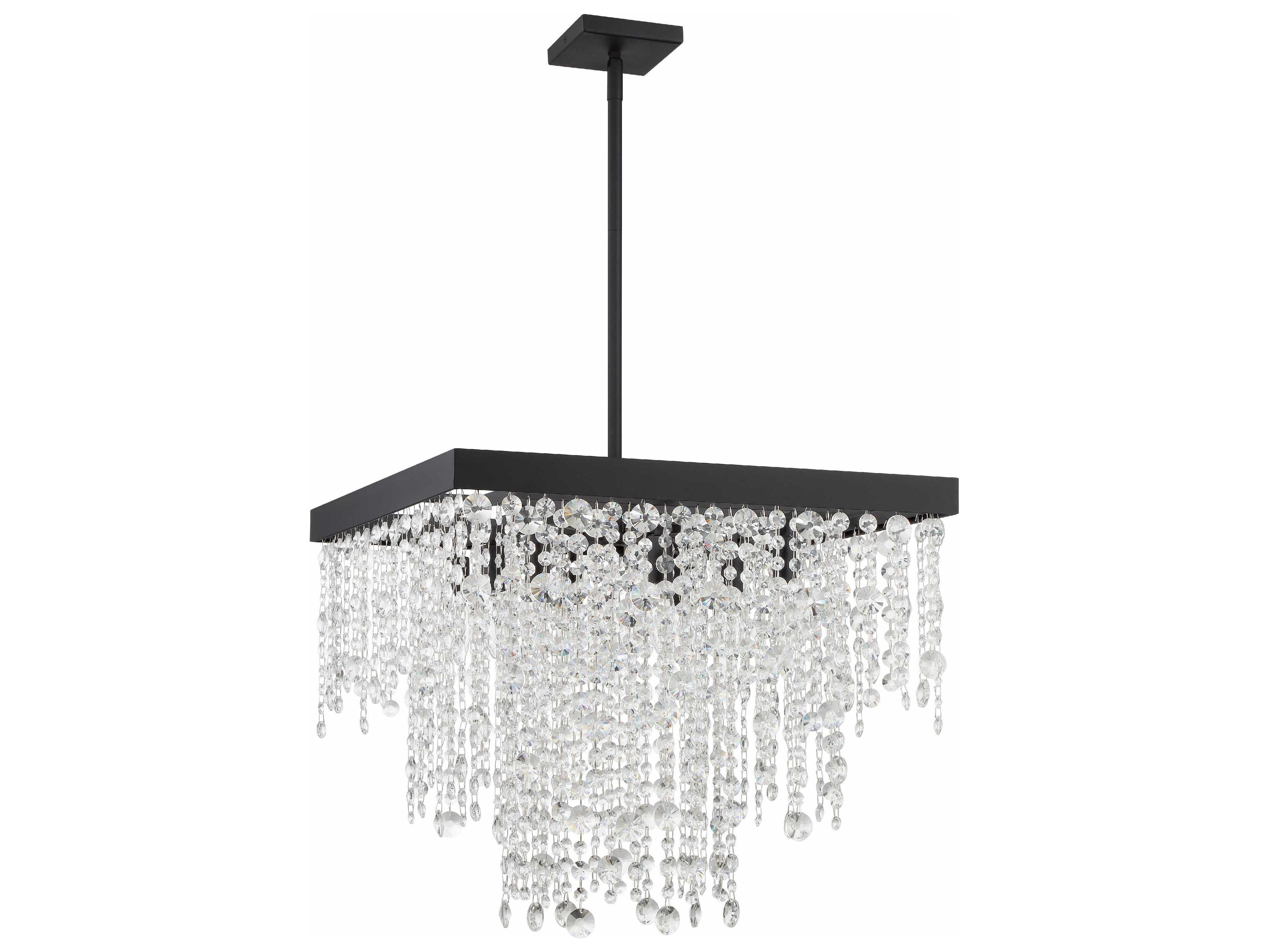 Crystorama Winham 8-Light Black Forged Crystal Glass Pendant