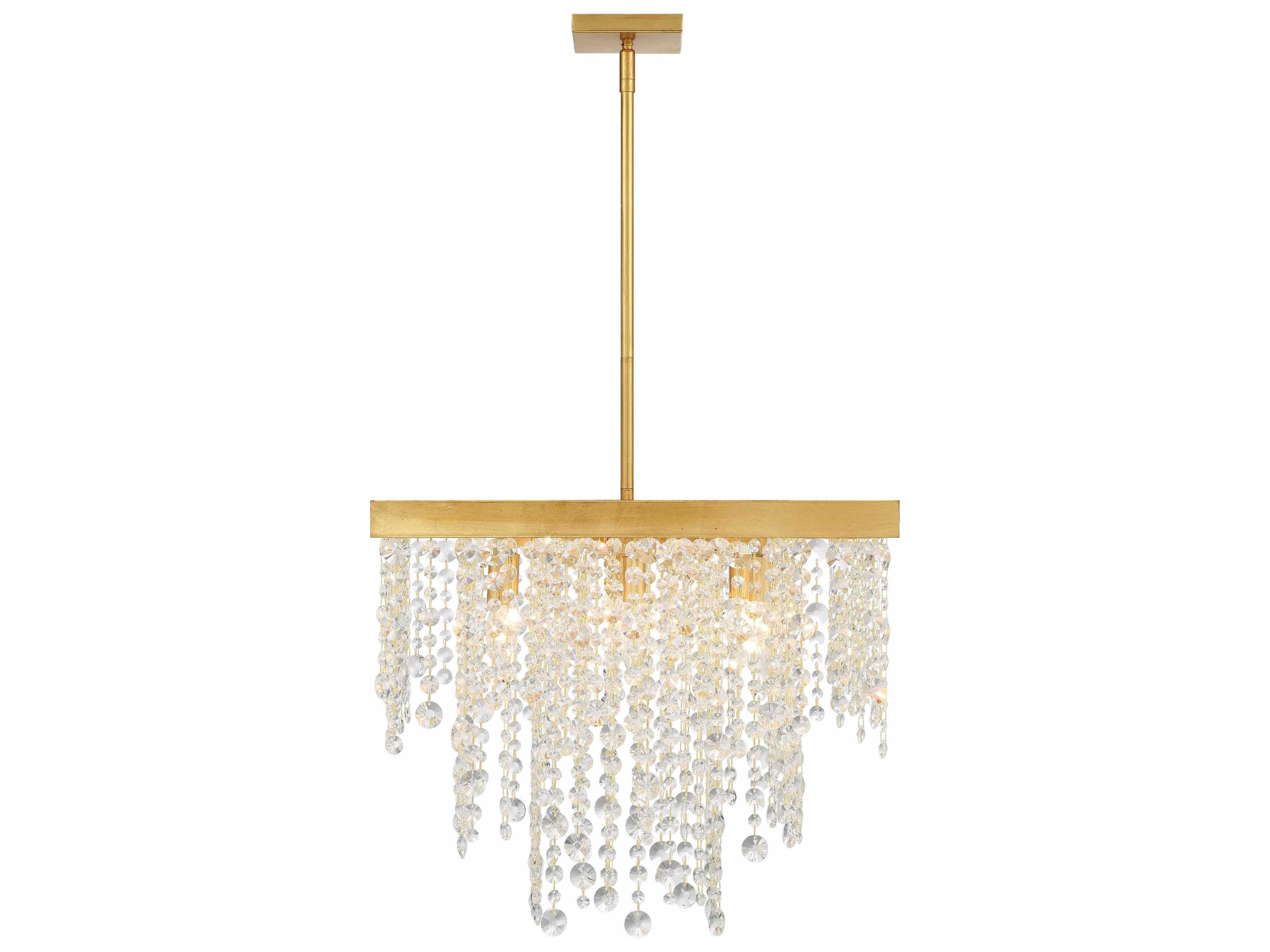 Crystorama Winham 8-Light Antique Gold Crystal Candelabra Chandelier