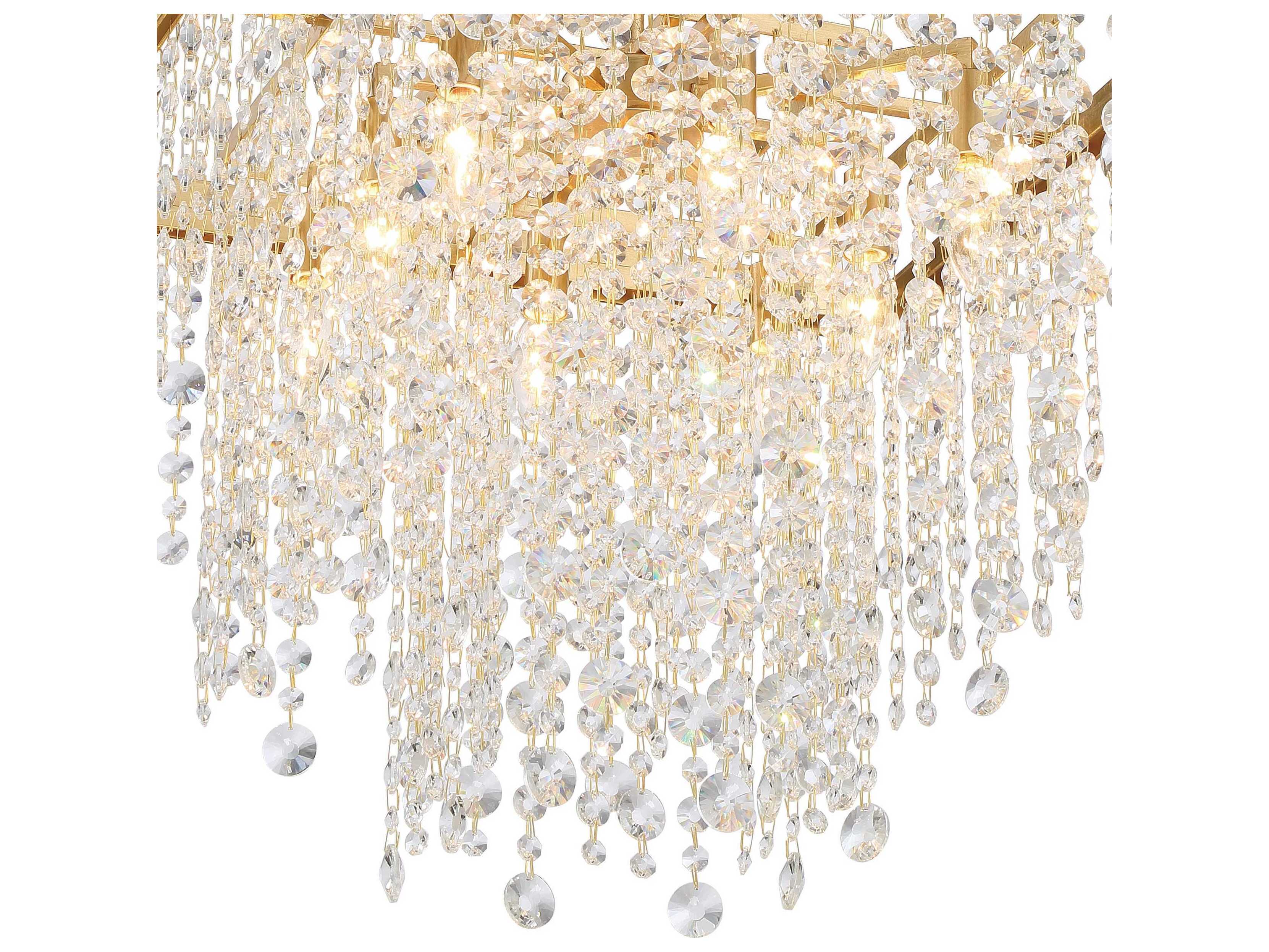 Crystorama Winham 8-Light Antique Gold Crystal Candelabra Chandelier