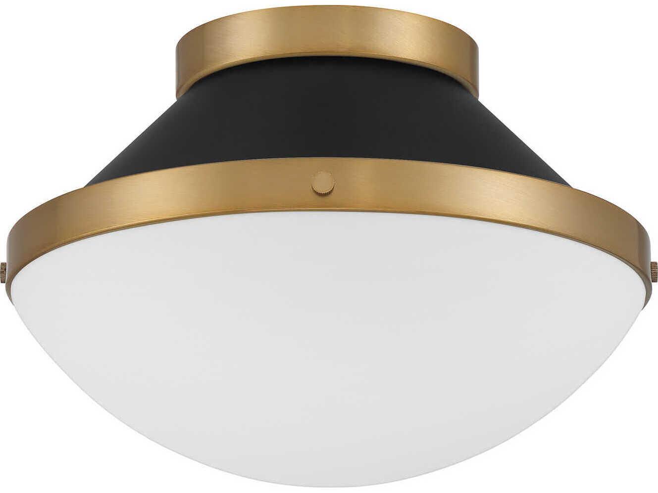 Crystorama Xander 1-Light Vibrant Gold Matte Black Flush Mount