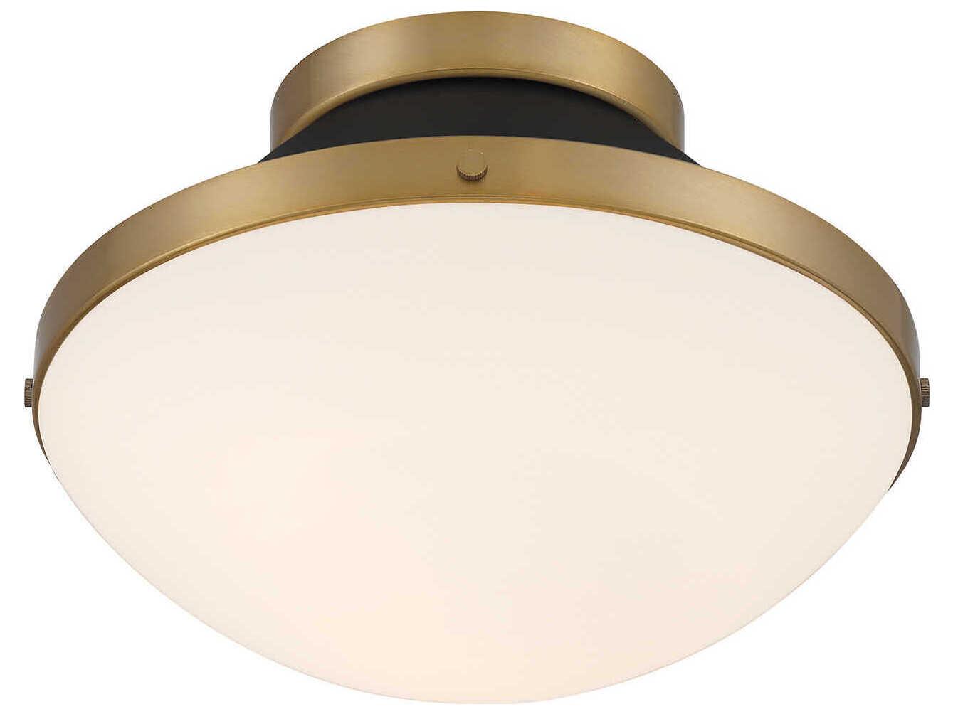 Crystorama Xander 1-Light Vibrant Gold Matte Black Flush Mount