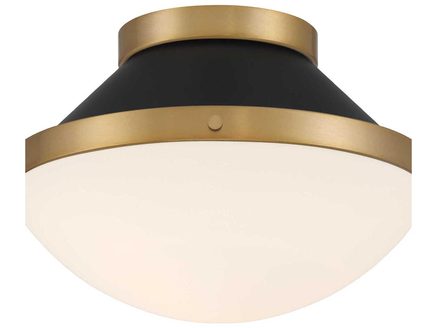 Crystorama Xander 1-Light Vibrant Gold Matte Black Flush Mount