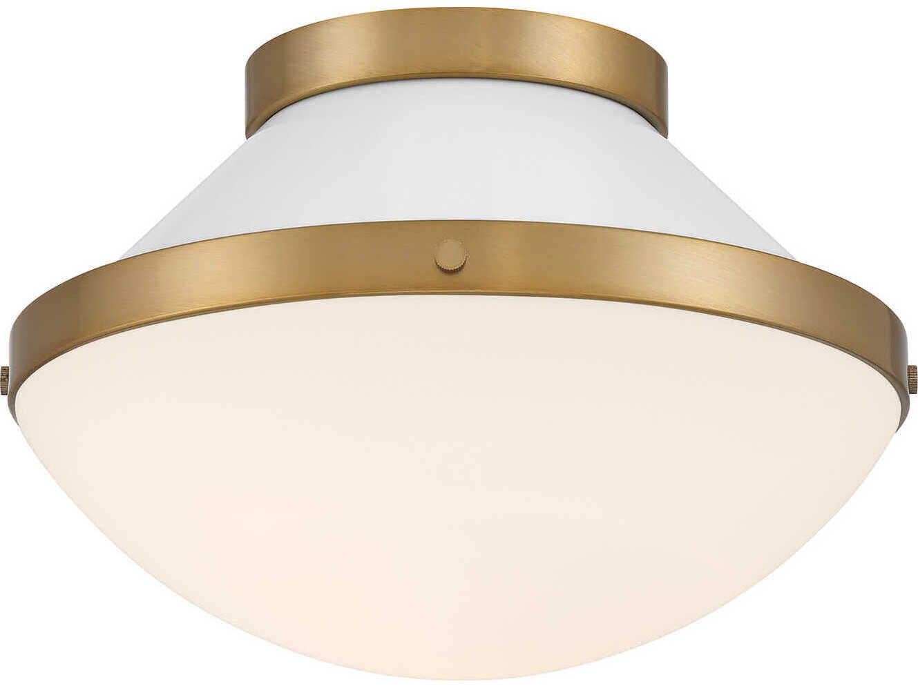 Crystorama Xander 1-Light Vibrant Gold White Flush Mount