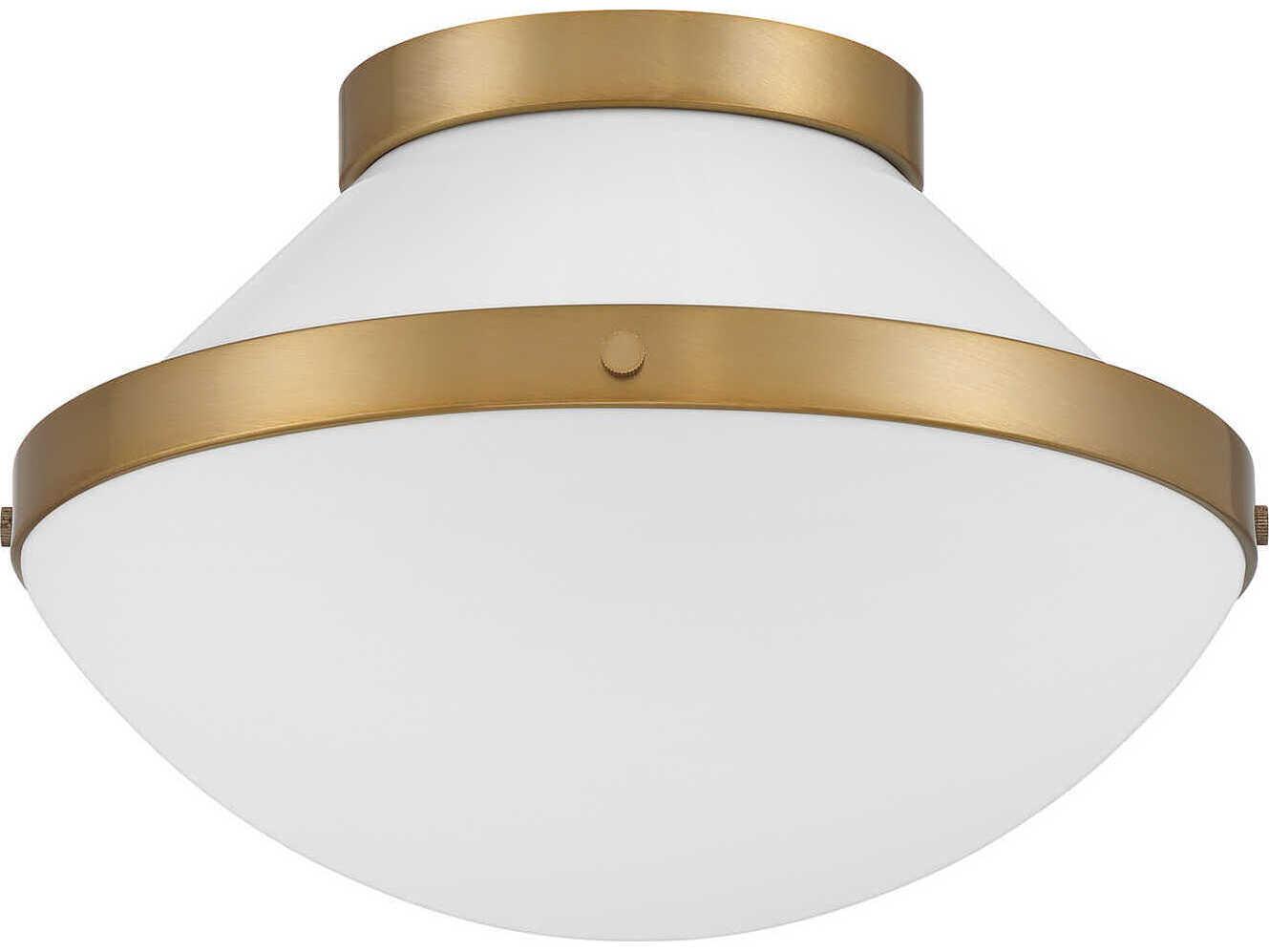 Crystorama Xander 1-Light Vibrant Gold White Flush Mount