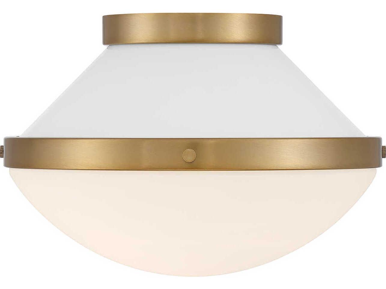 Crystorama Xander 1-Light Vibrant Gold White Flush Mount