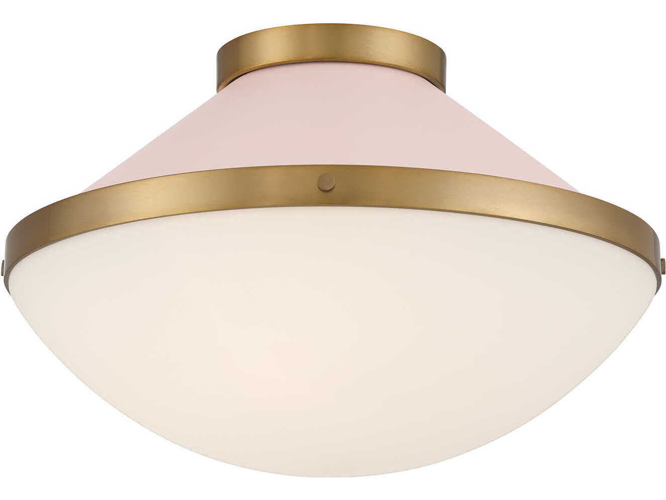 Crystorama Xander 2-Light Vibrant Gold Blush Pink Flush Mount