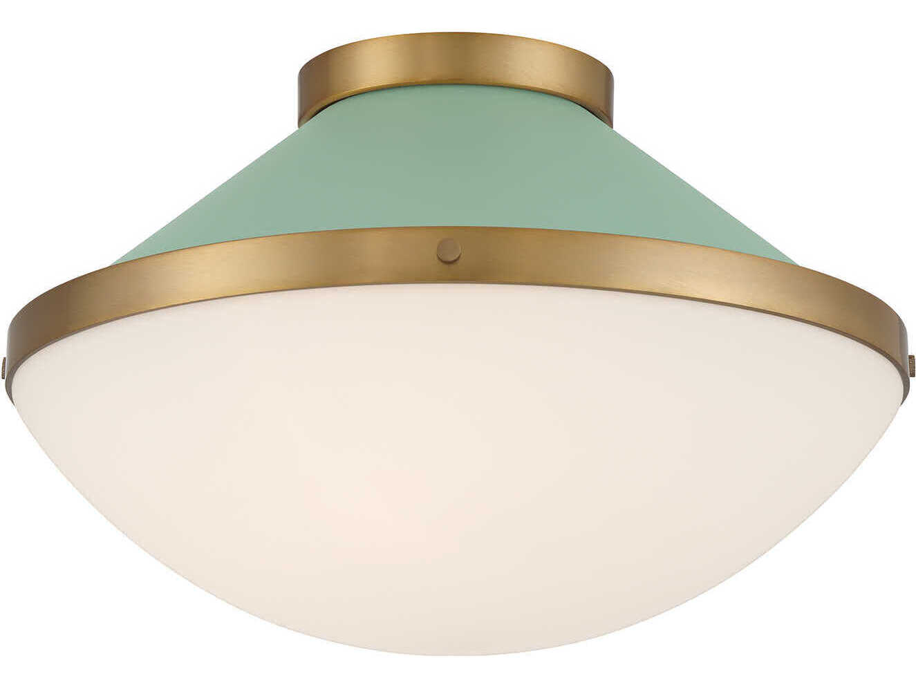 Crystorama Xander 2-Light Vibrant Gold Green Flush Mount