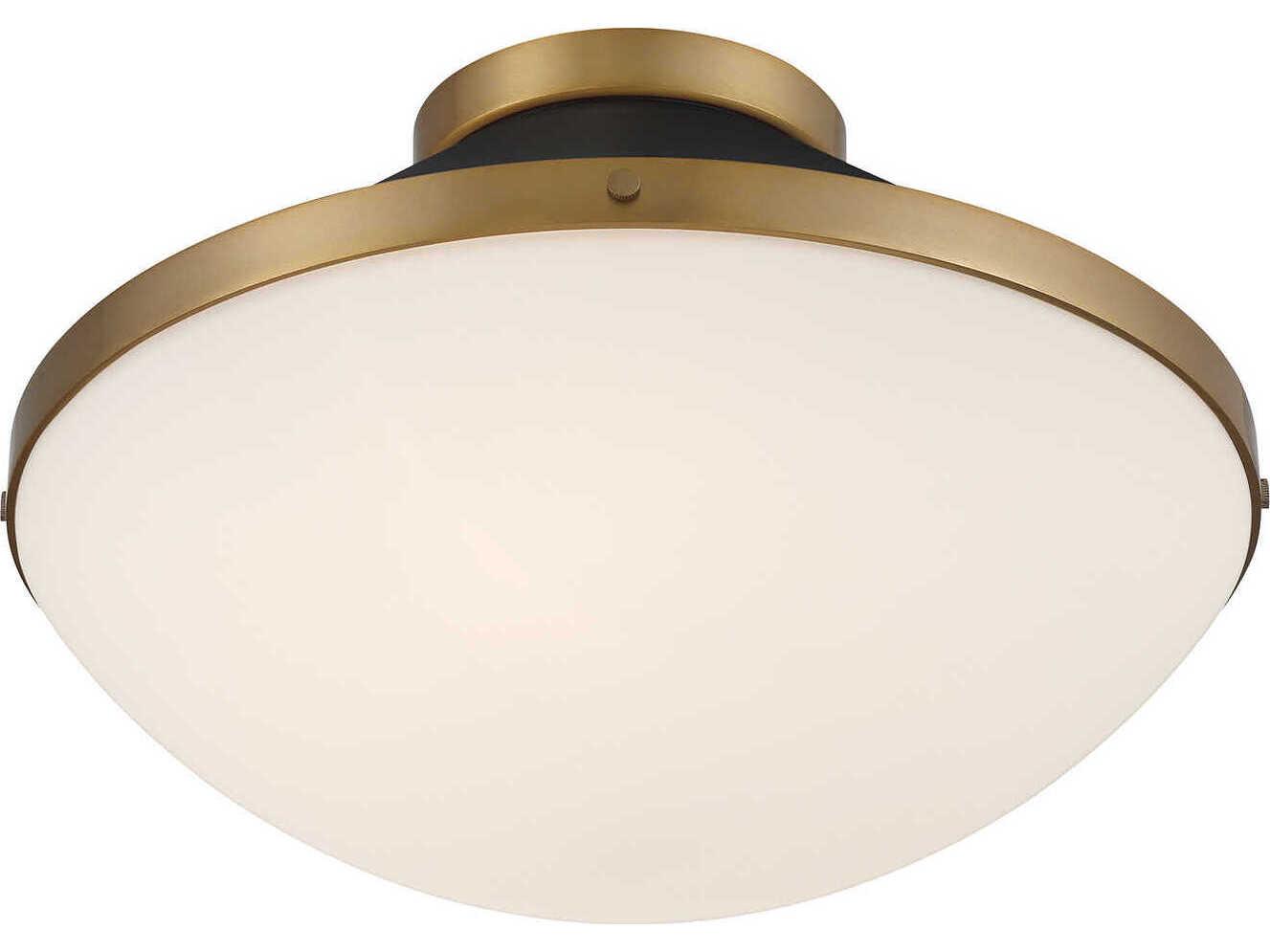 Crystorama Xander 2-Light Vibrant Gold Matte Black Flush Mount
