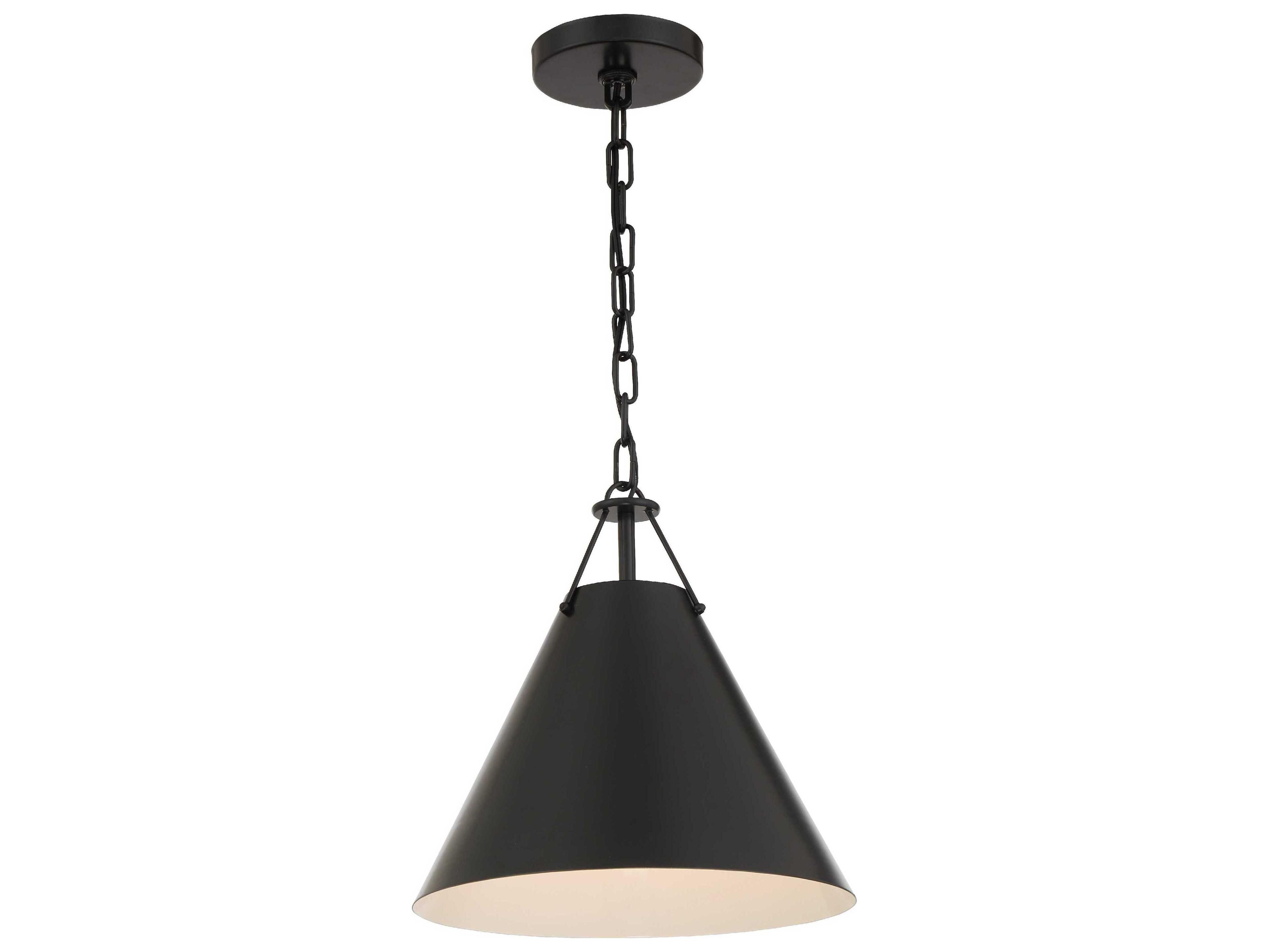 Crystorama Xavier 1-Light Matte Black Mini Pendant