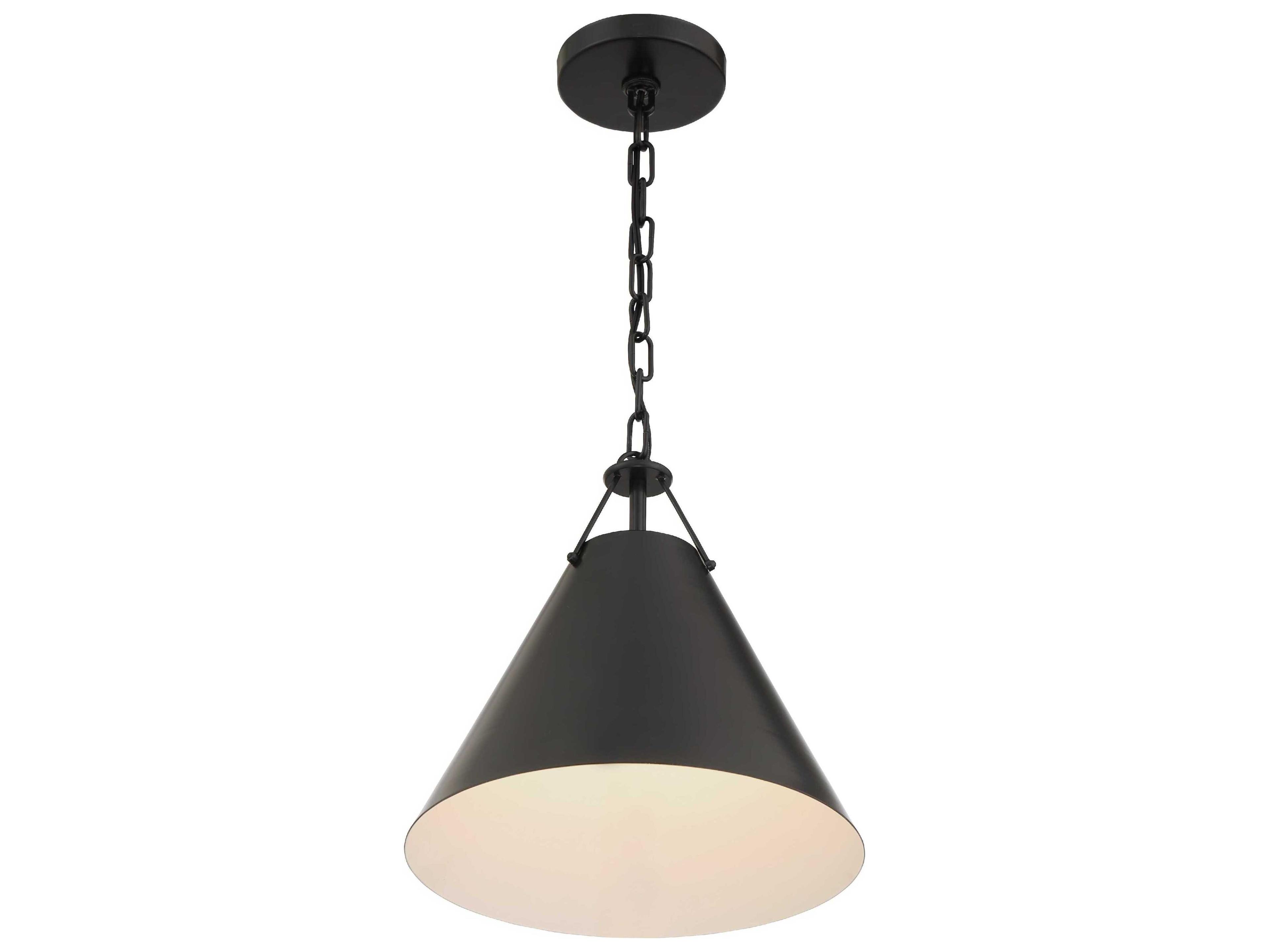 Crystorama Xavier 1-Light Matte Black Mini Pendant