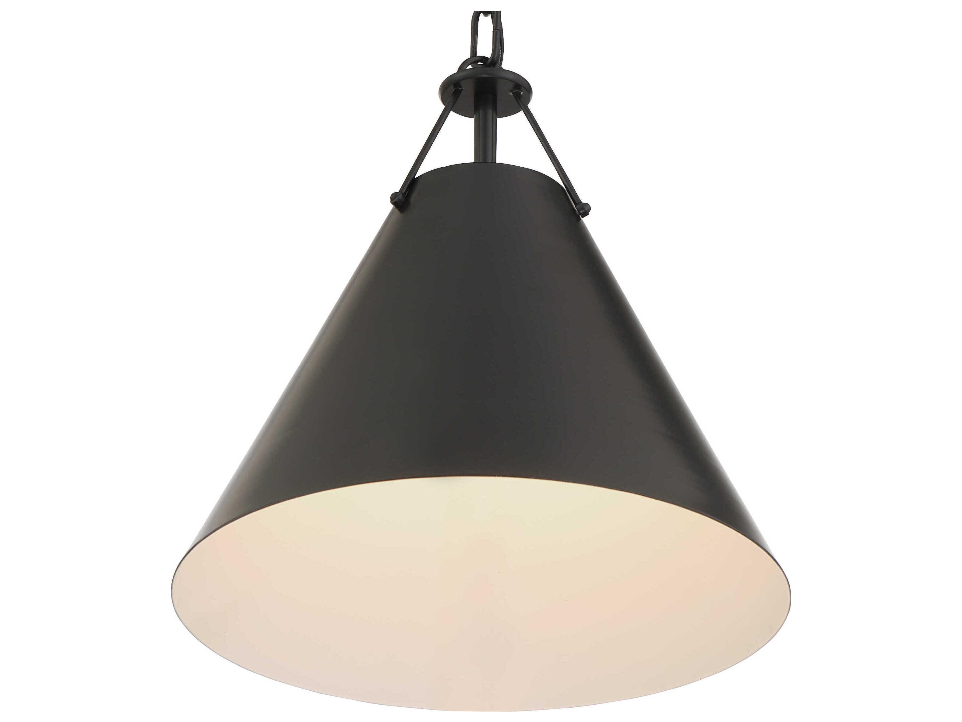 Crystorama Xavier 1-Light Matte Black Mini Pendant