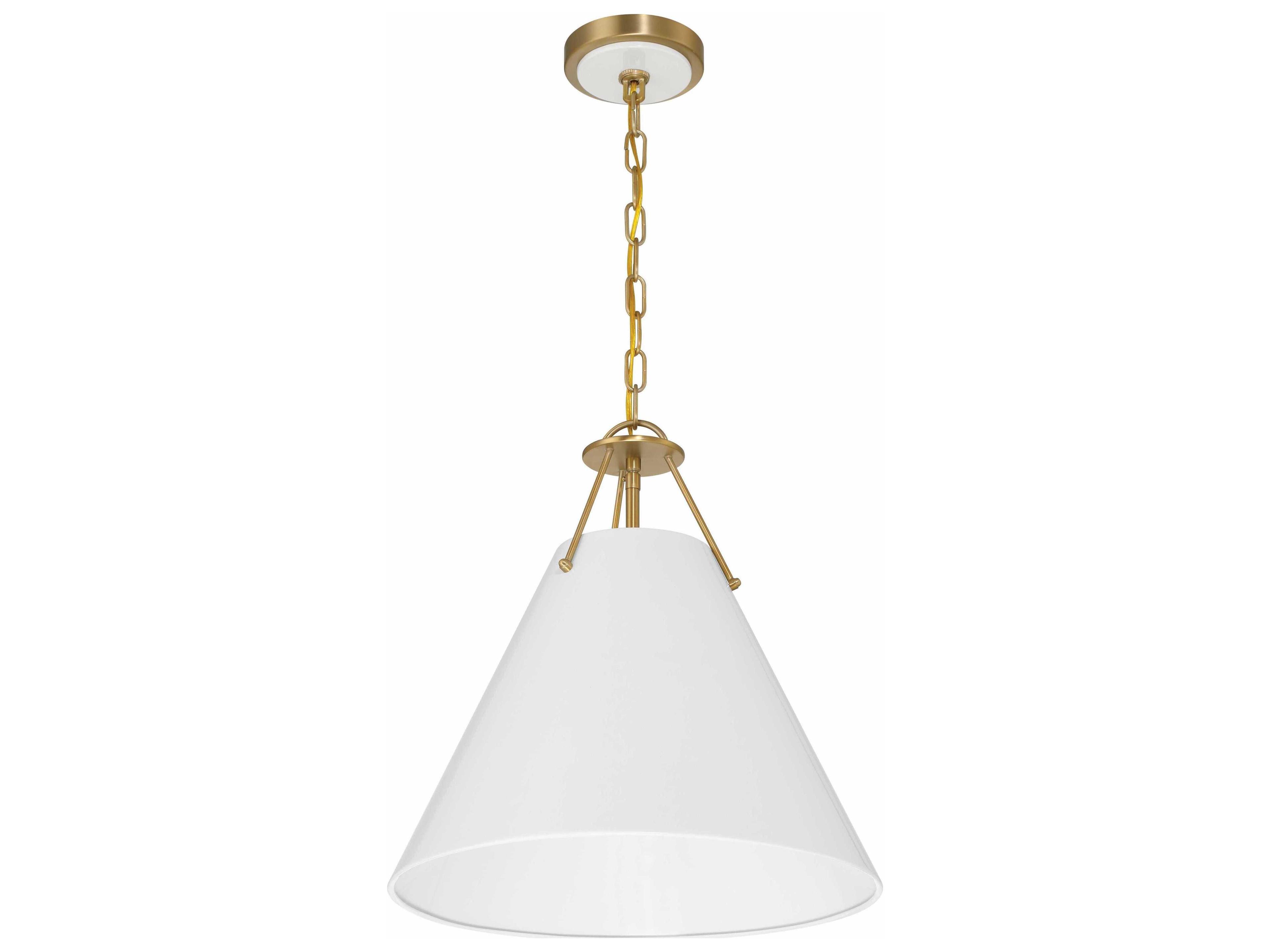 Crystorama Xavier 3-Light Vibrant Gold White Pendant