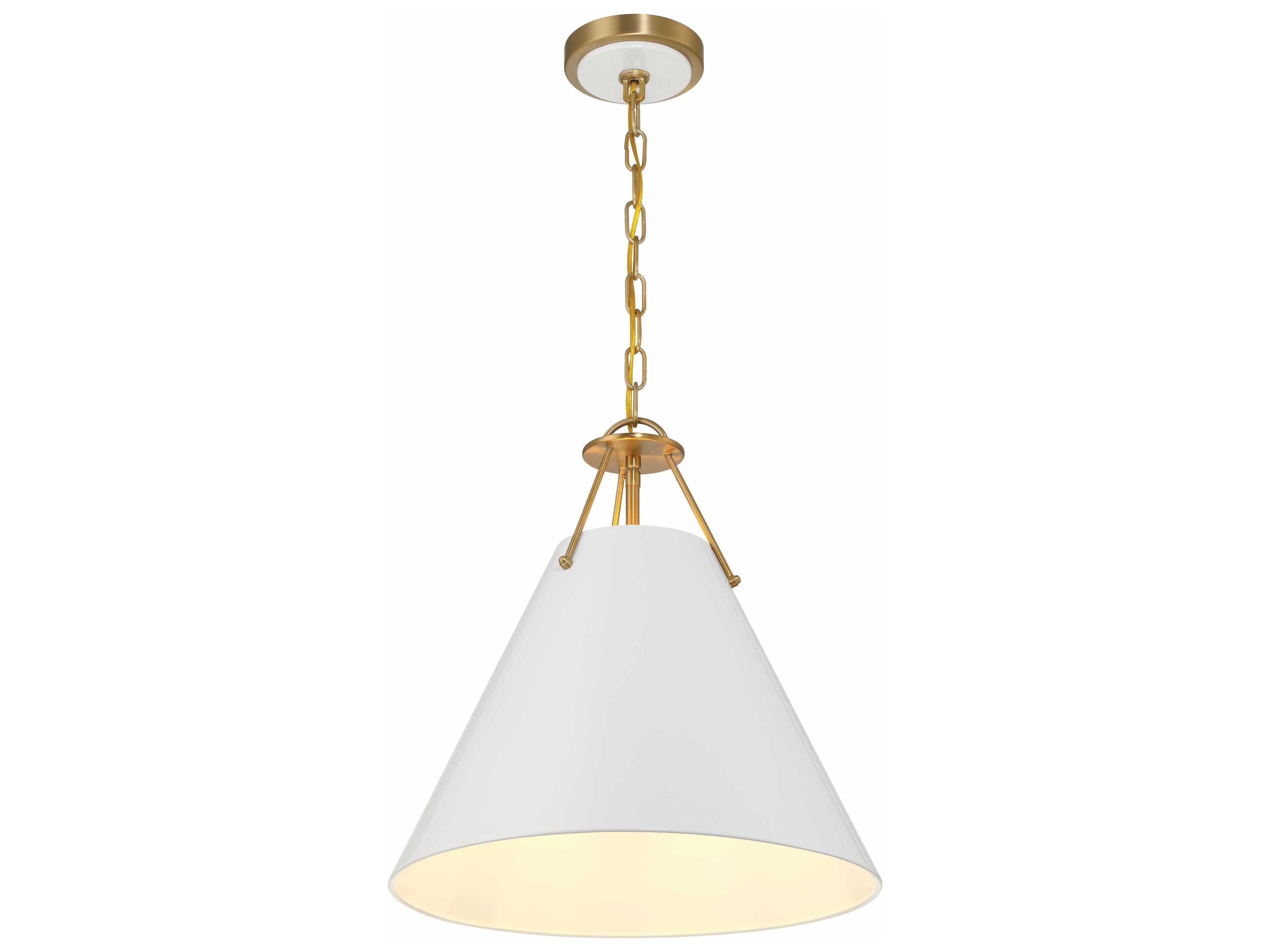 Crystorama Xavier 3-Light Vibrant Gold White Pendant