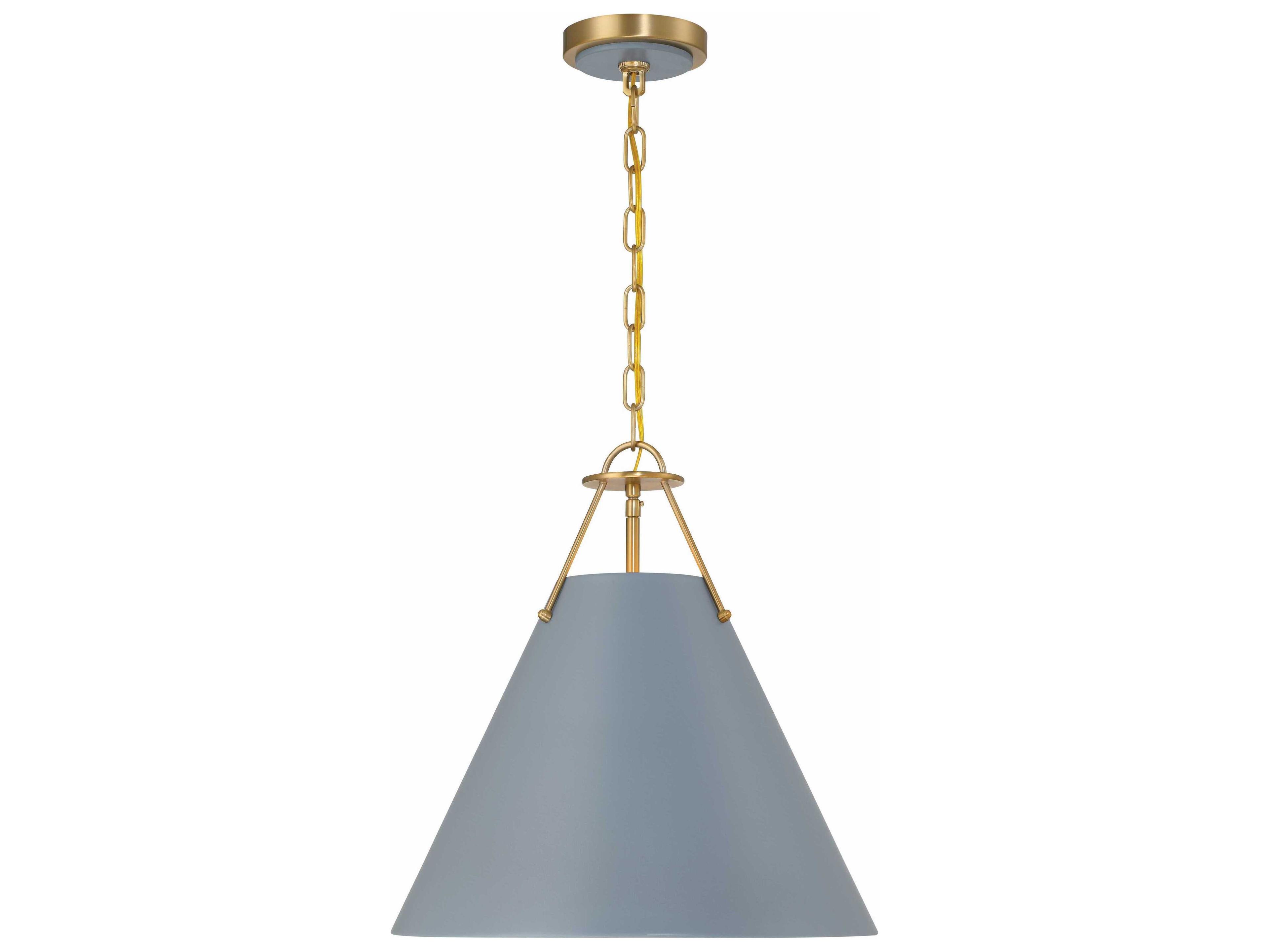 Crystorama Xavier 3-Light Vibrant Gold Blue Pendant