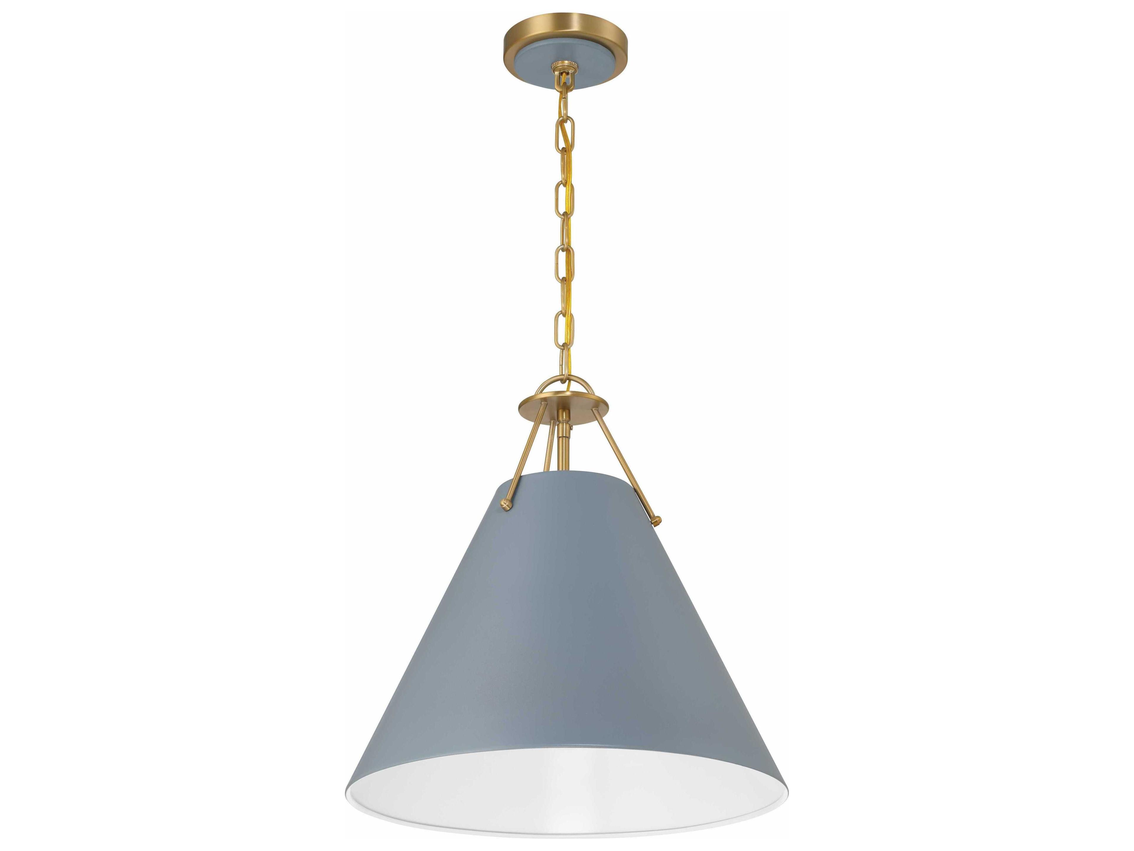 Crystorama Xavier 3-Light Vibrant Gold Blue Pendant