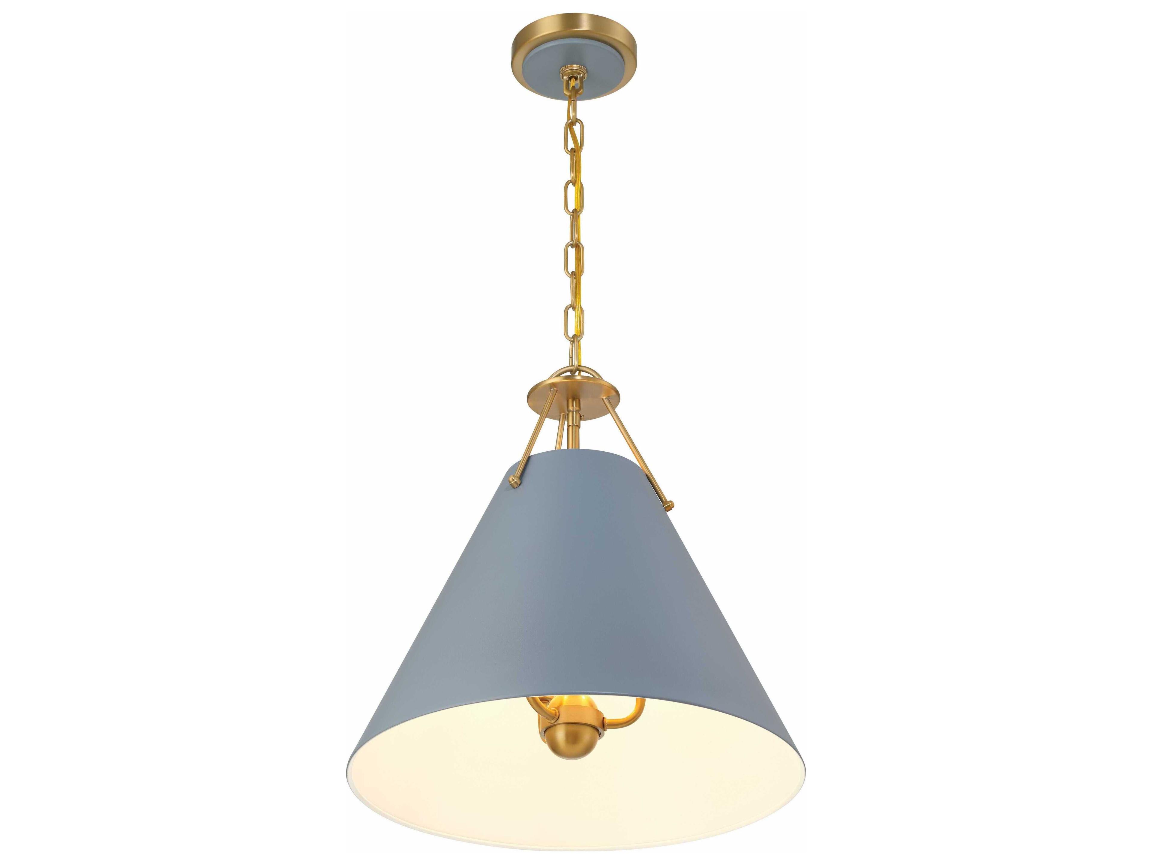 Crystorama Xavier 3-Light Vibrant Gold Blue Pendant
